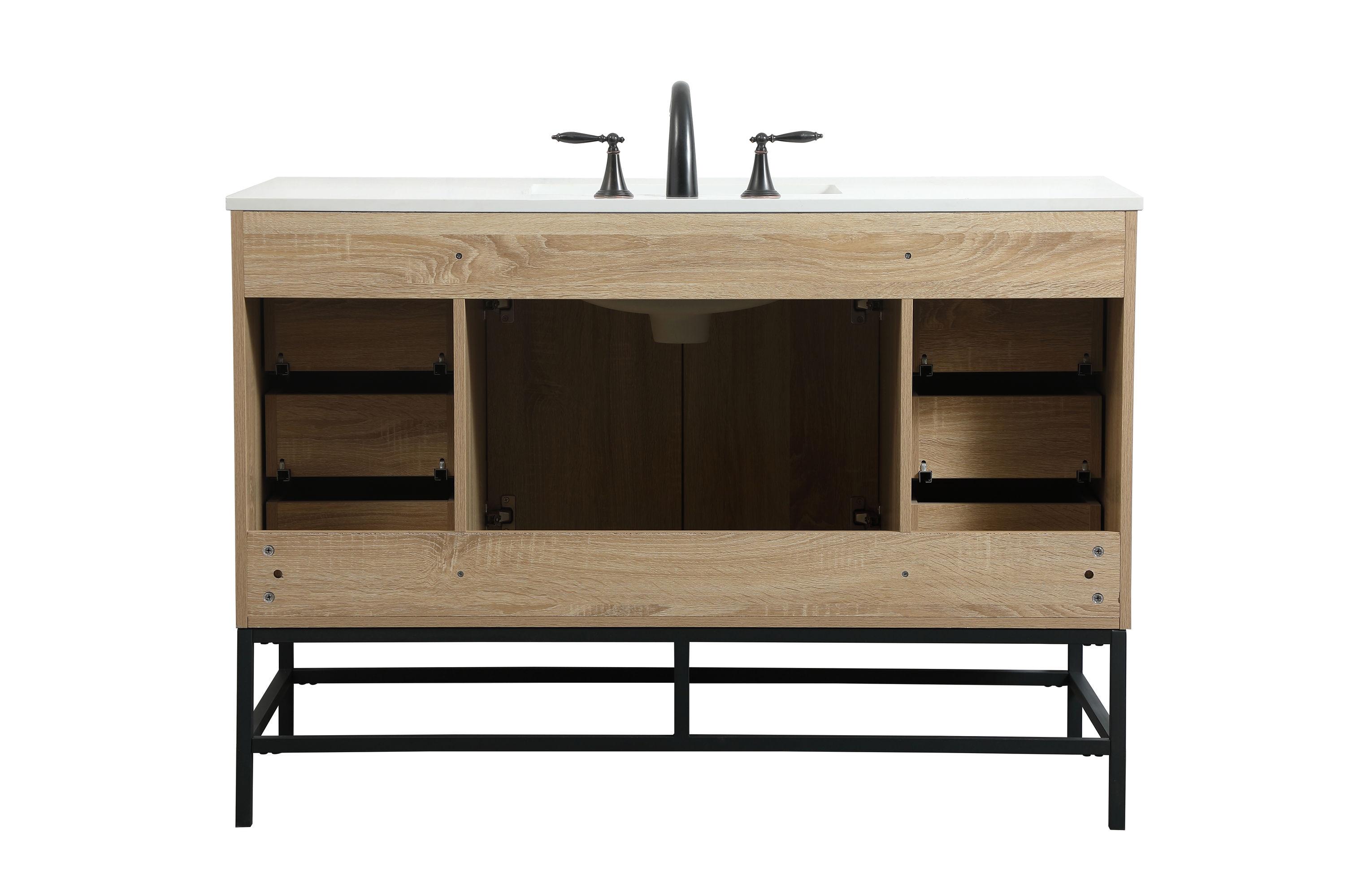 Corley 48'' Single Bathroom Vanity with Engineered Marble Top