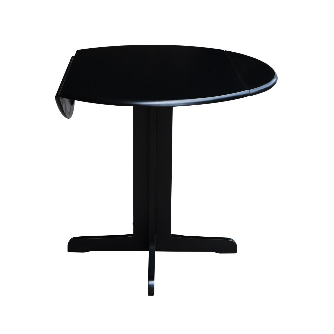 36" Dual Dining Drop Leaf Dining Table Black - International Concepts