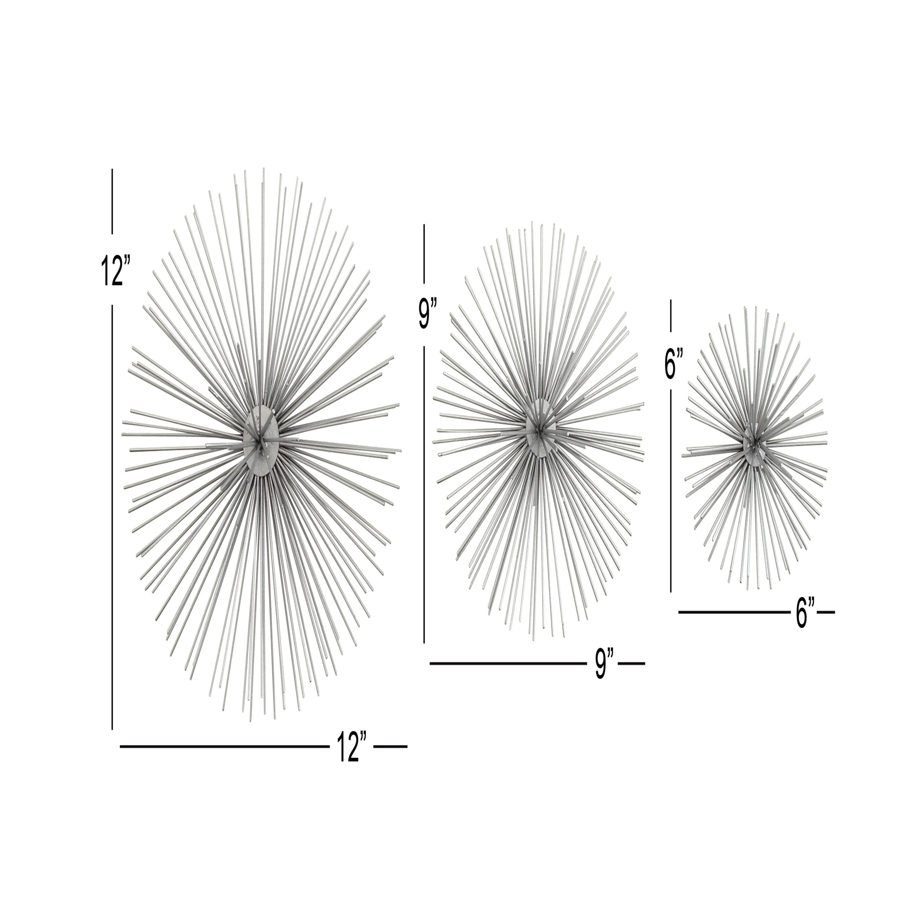 Metal 3D Short Spike Starburst Home Wall Decor