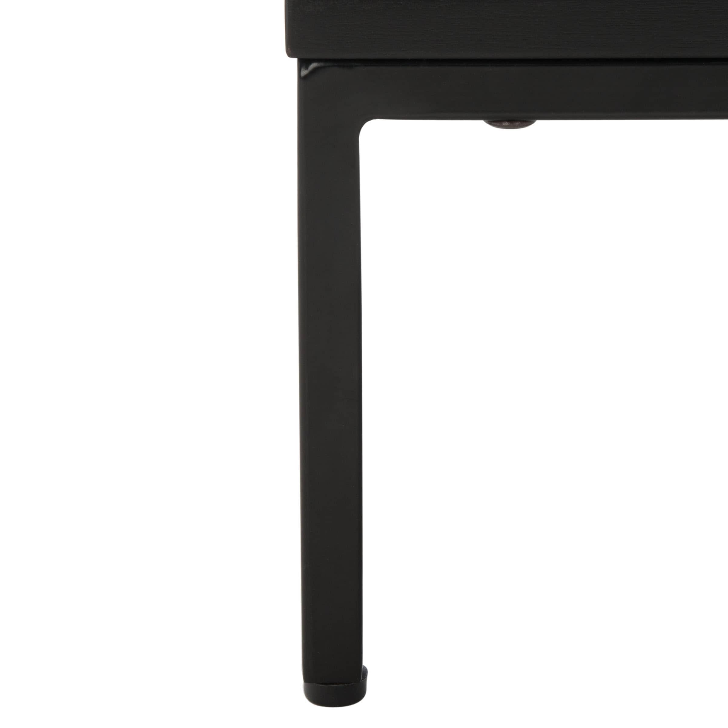 Zadie 2 Drawer Rattan Nightstand - Black - Safavieh