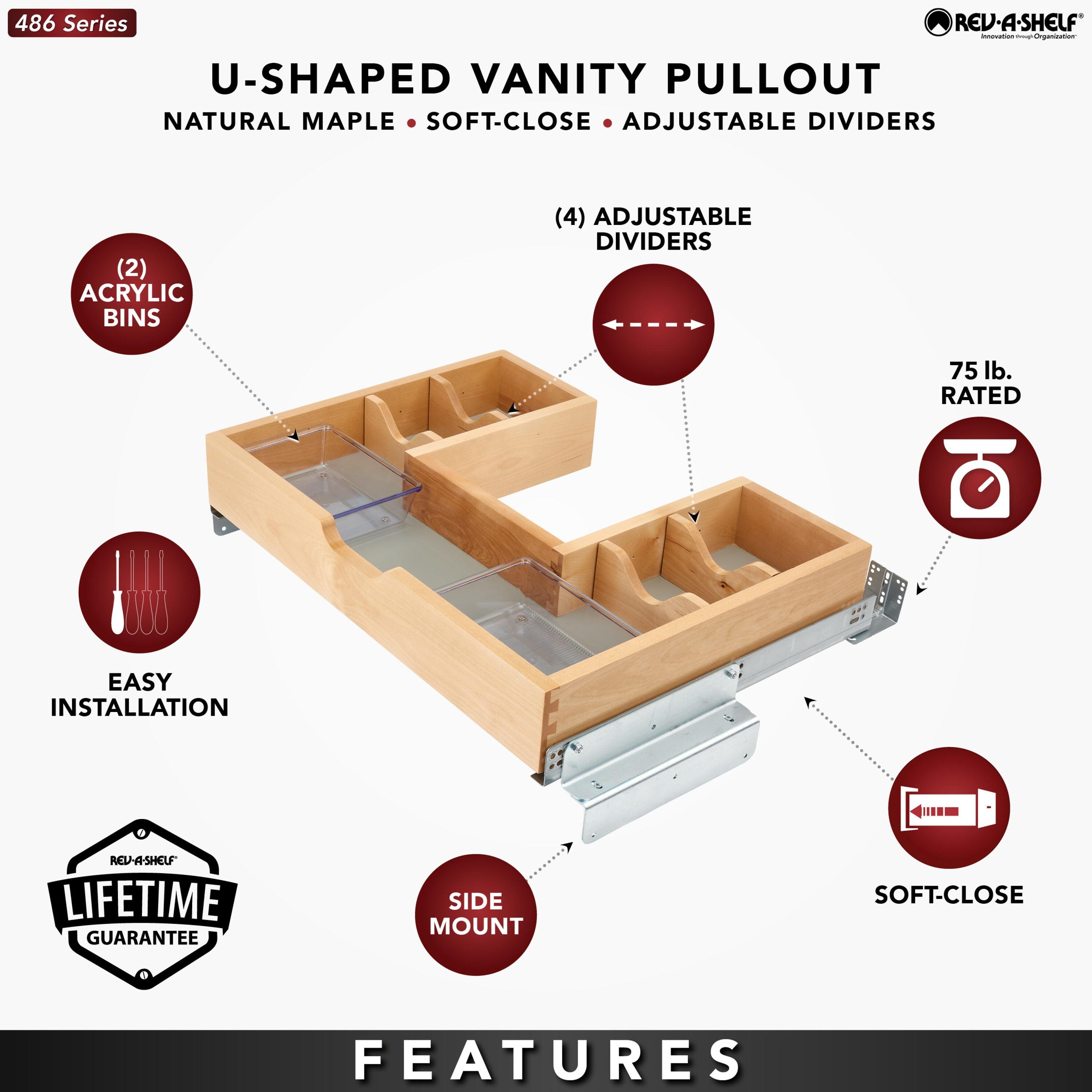 Rev-A-Shelf Rev-A-Shelf Wood Vanity Sink Cabinet Pull Out Organizer