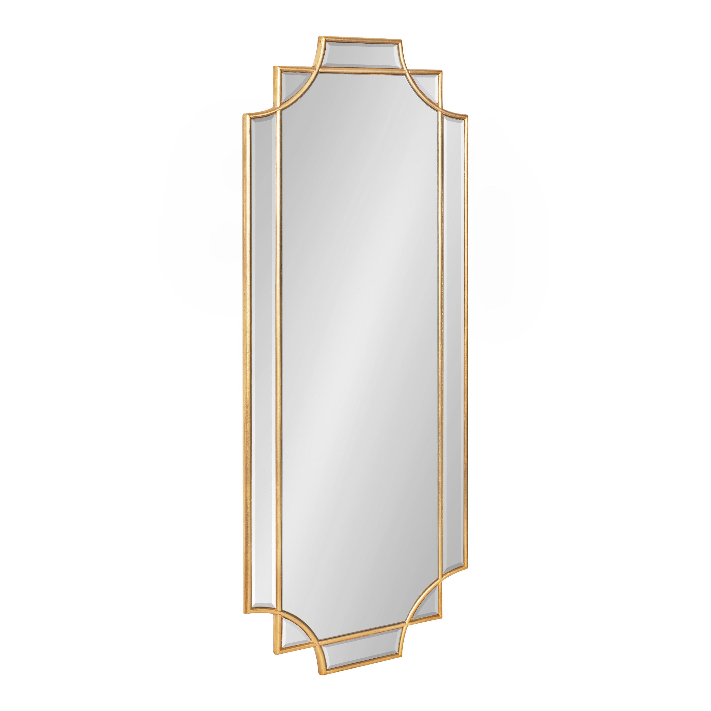 16" x 42" Minuette Full Length Wall Mirror Gold - Kate & Laurel All Things Decor: Modern Style, MDF Frame, No Assembly Required