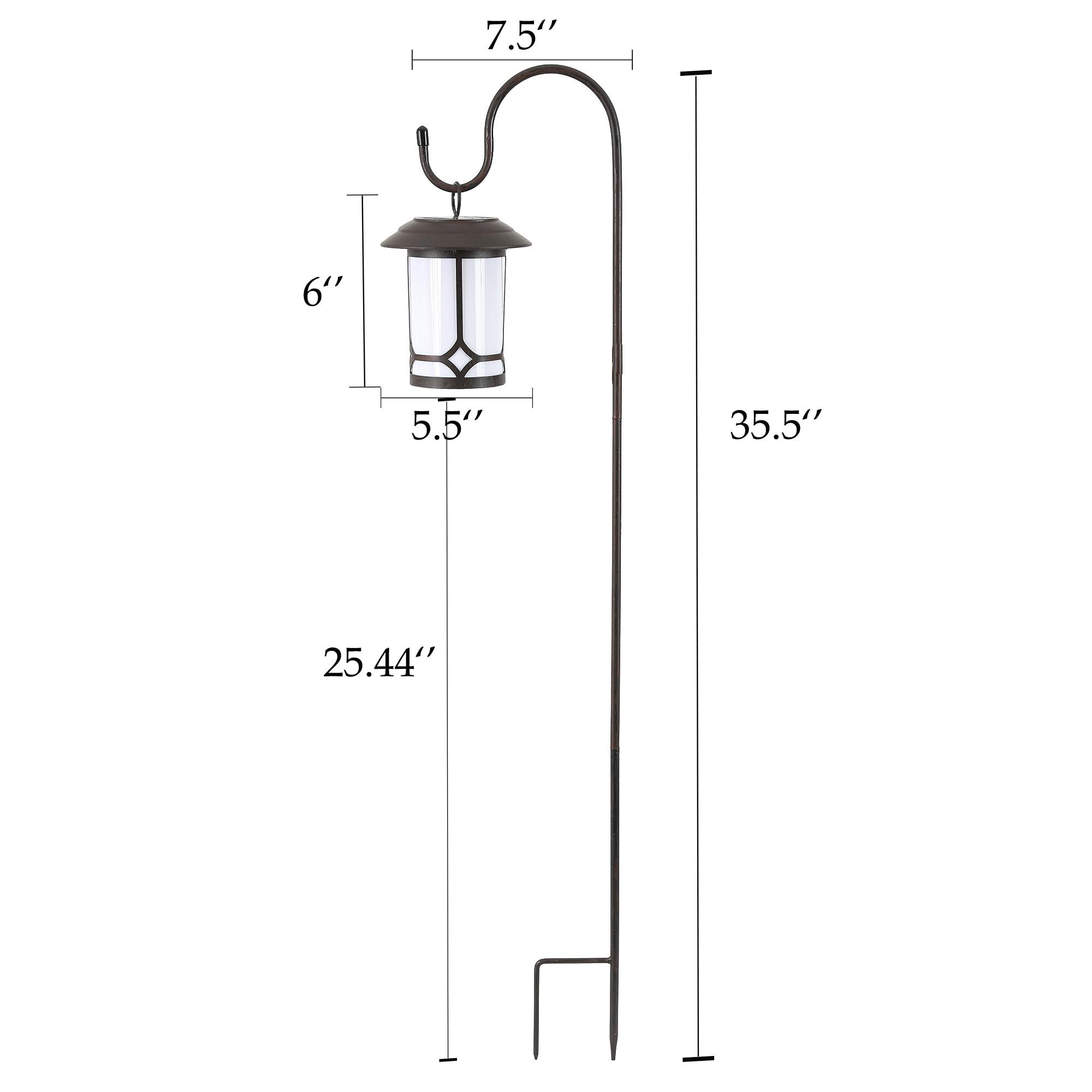 Set of 2 Classical Hanging Solar Lanterns with Shepherd?s Hooks