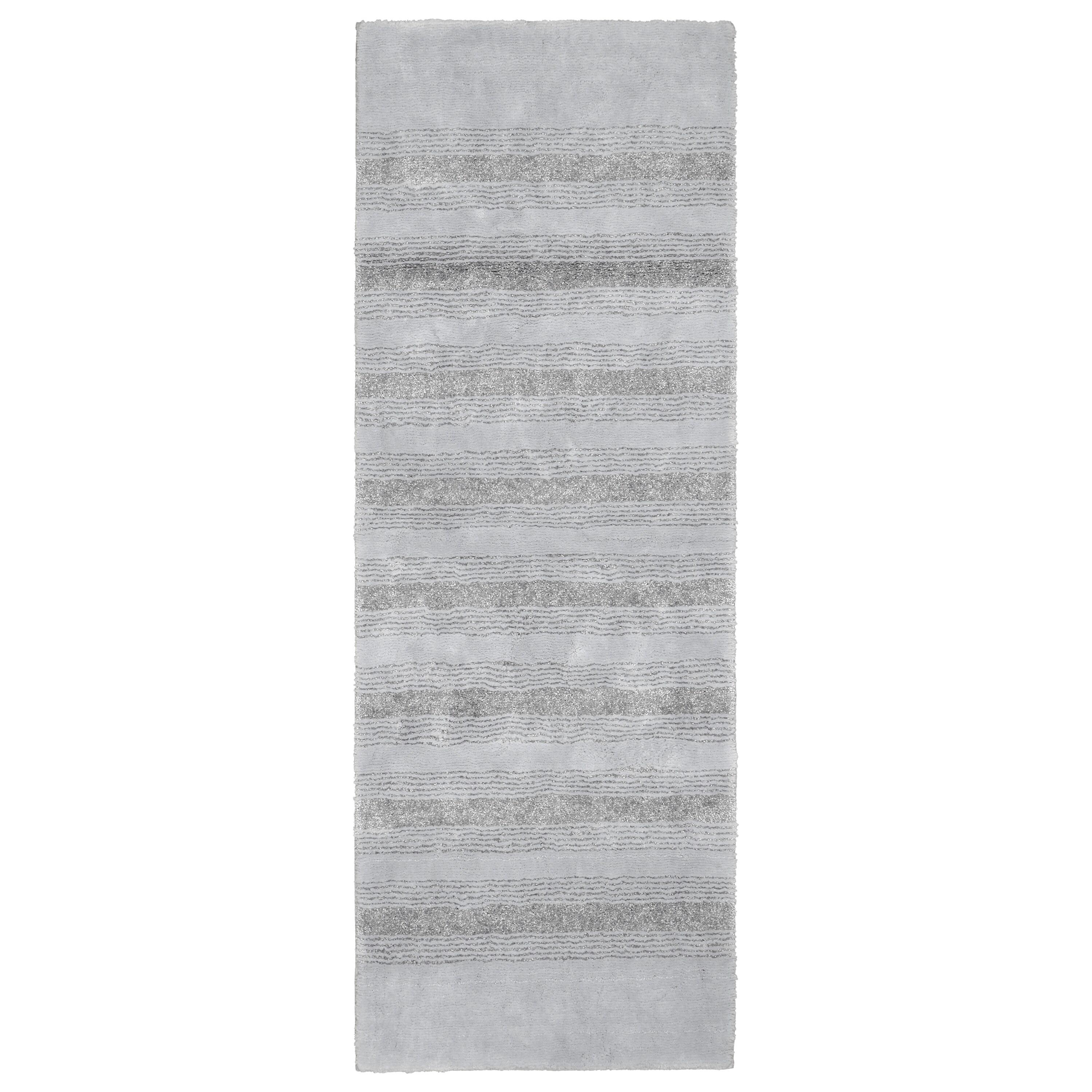 22"x60" Nylon Washable Bathroom Rug Runner Gray - Garland Rug