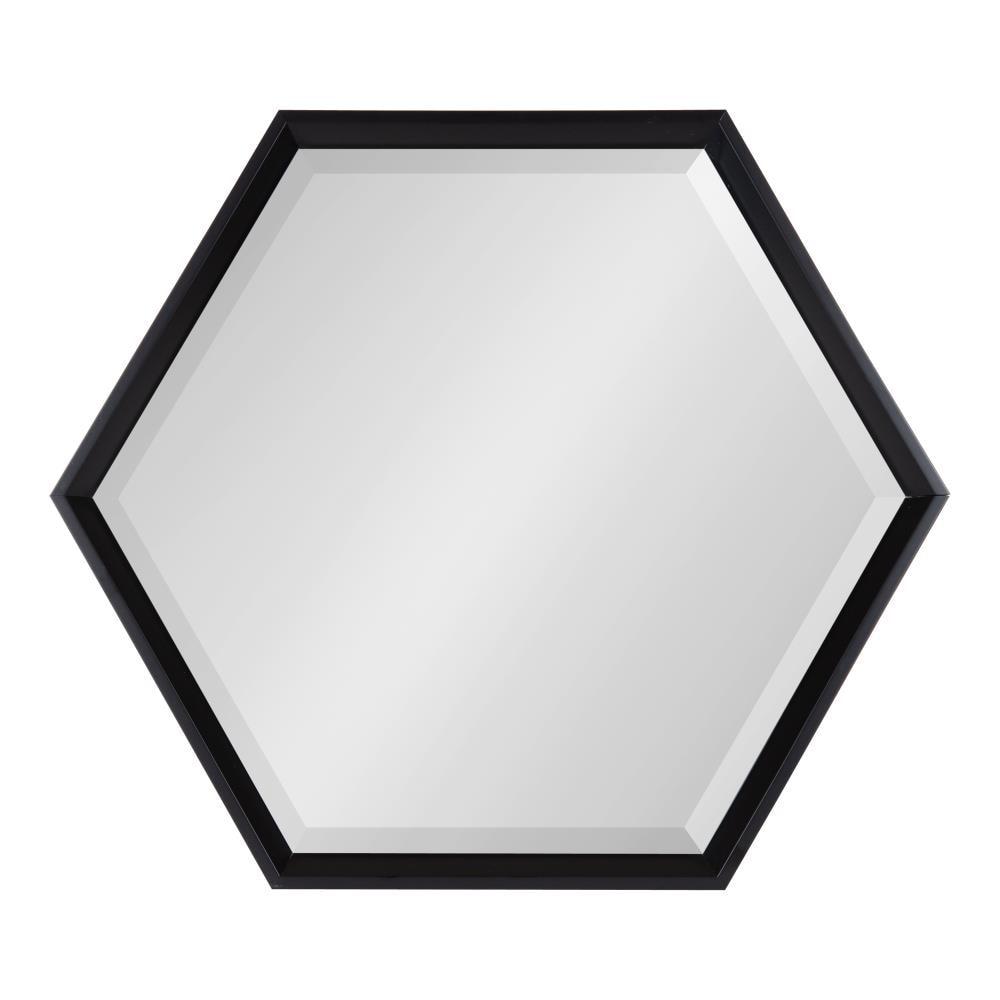 22" x 26" Calder Hexagon Wall Mirror Black - Kate & Laurel All Things Decor: Modern Style, No Assembly, Wall Mounted