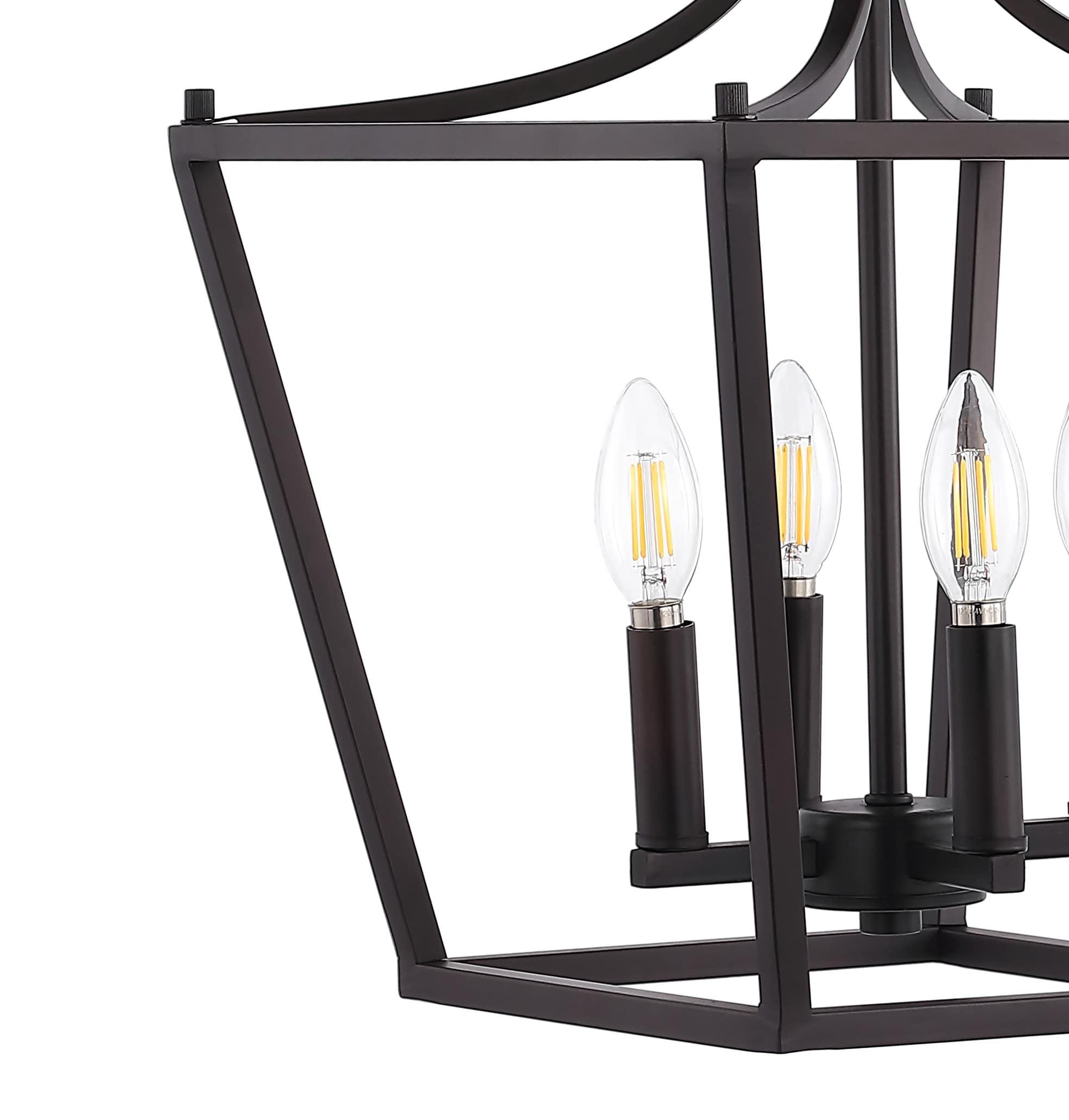 Camden 13" 4-Light Iron Classic Midcentury Pendant Lantern, Oil Rubbed Bronze