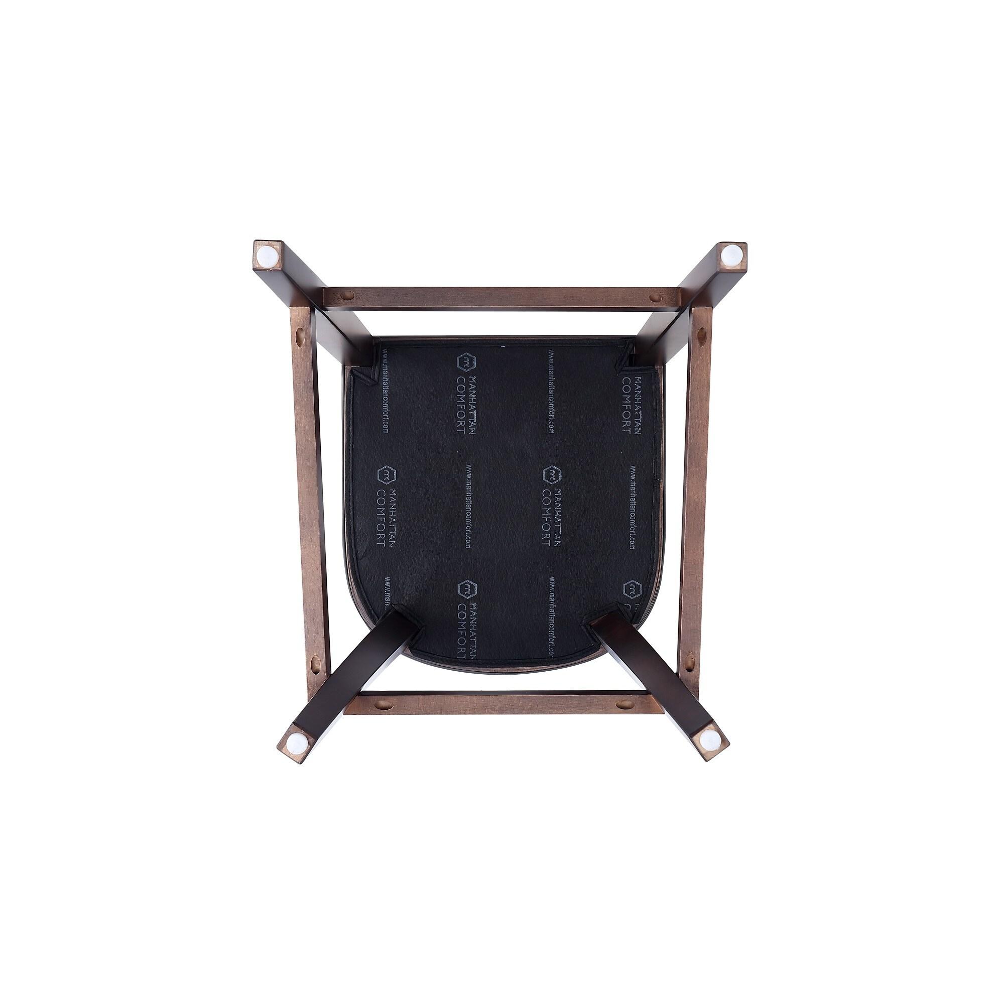 Emperor Faux Leather Barstool Light Gray - Manhattan Comfort: Walnut Finish, Beechwood Legs, Upholstered, 300 lbs Capacity