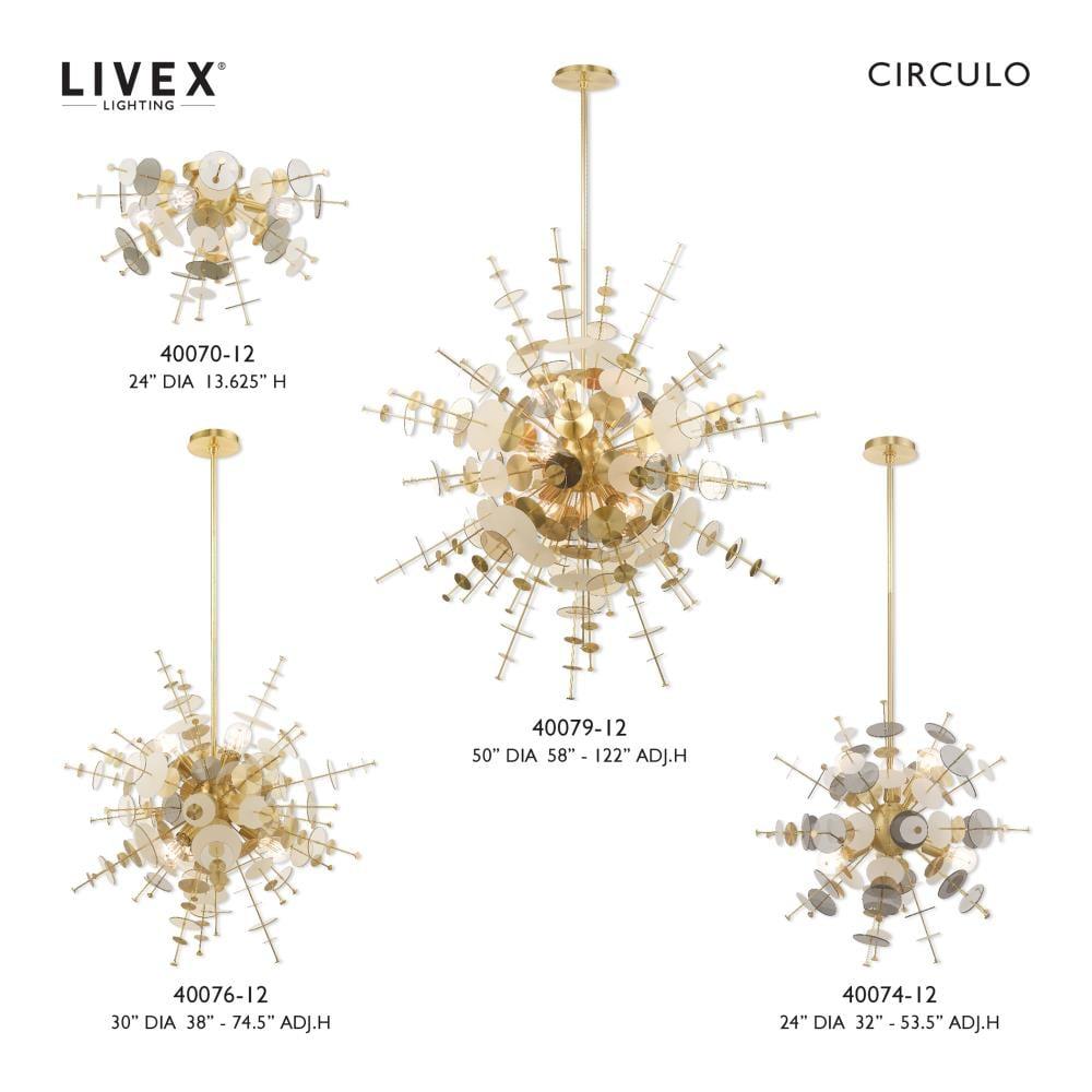 Livex Lighting Circulo 6 - Light Chandelier in  Satin Brass