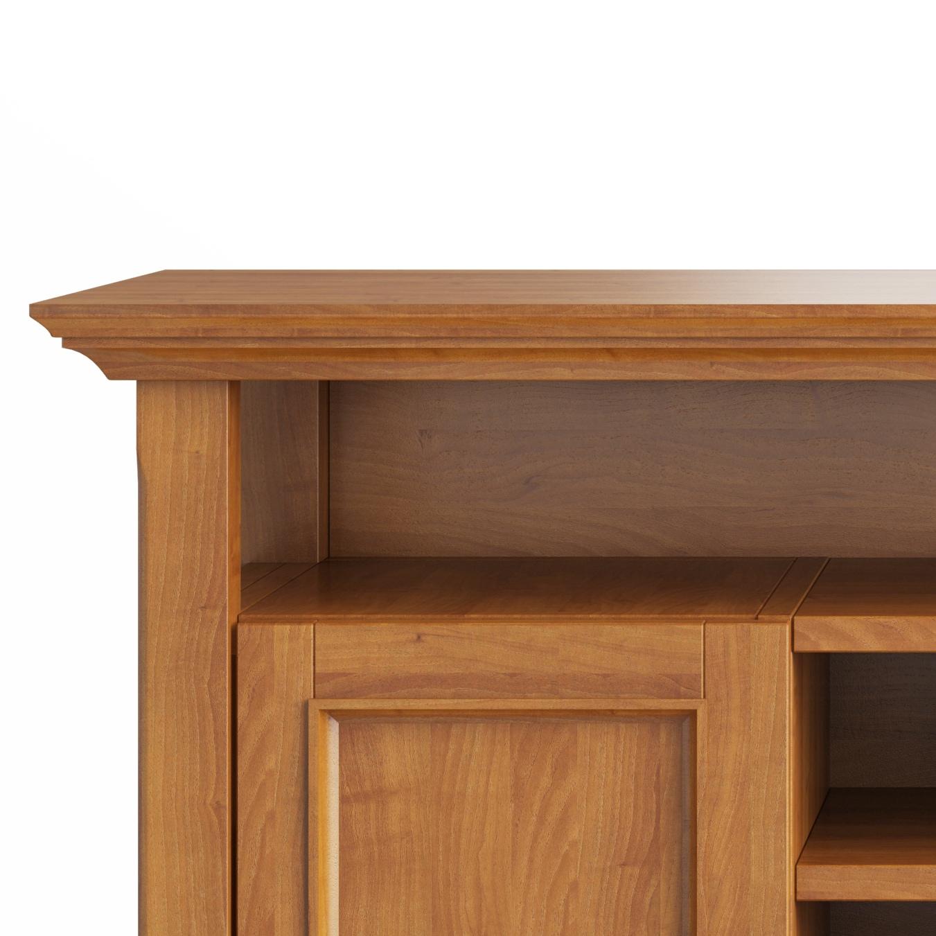Simpli Home Amherst Transitional Solid Wood 54" TV Stand in Light Golden Brown