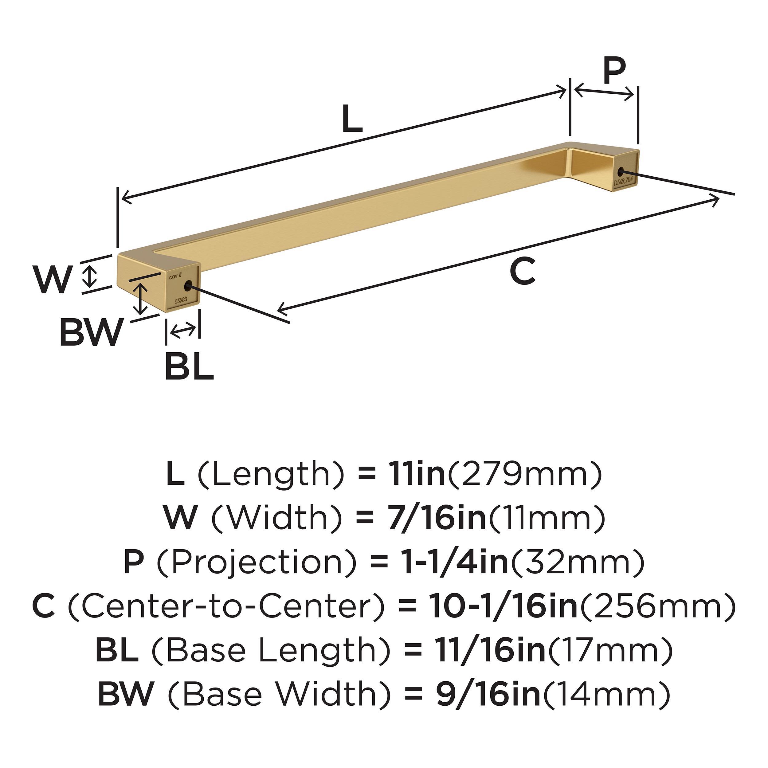 Amerock Blackrock 10-1/16 inch (256mm) Center-to-Center Champagne Bronze Cabinet Pull