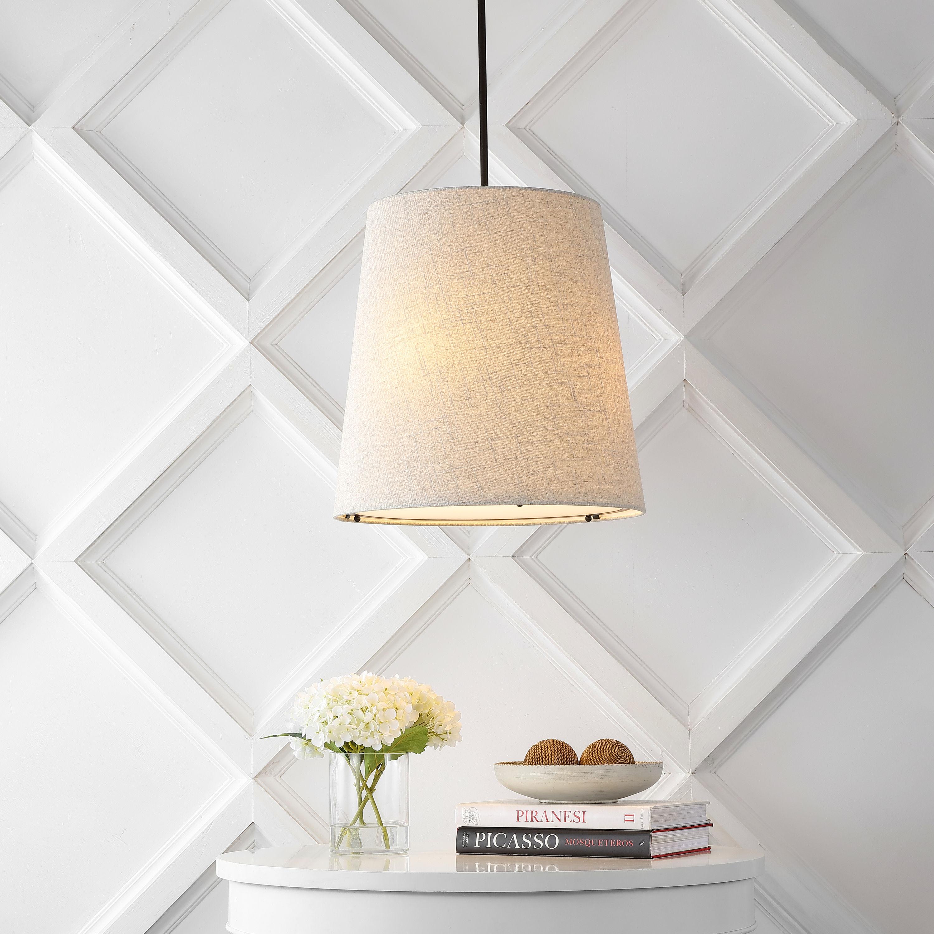 Arden 18" 1-Light Farmhouse Bohemian Iron LED Pendant, Oil Rubbed Bronze/Beige