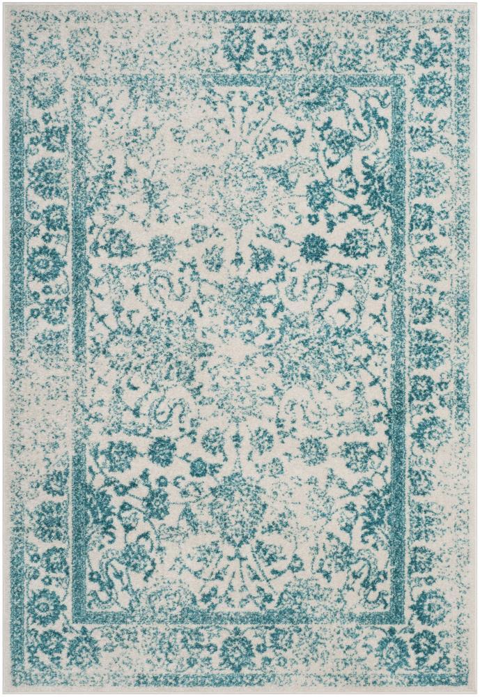 Adirondack ADR109 Machine Made Indoor Area Rug - Ivory/Teal - 5'-1"x7'-6" - Safavieh