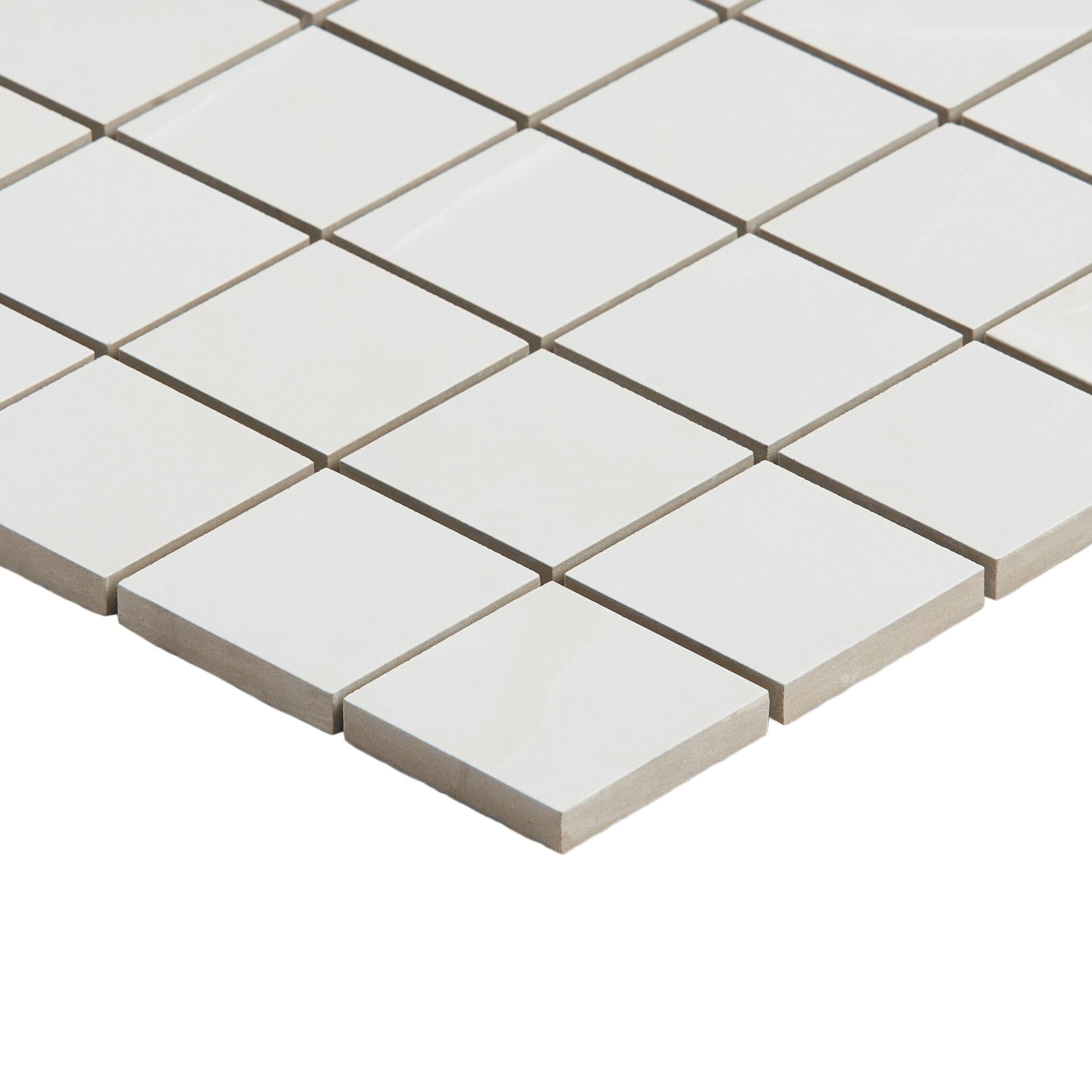 Saroshi Onyx Bianco 11.81 in. x 11.81 in. Matte Porcelain Floor and Wall Mosaic Tile (0.96 sq. ft./Each)