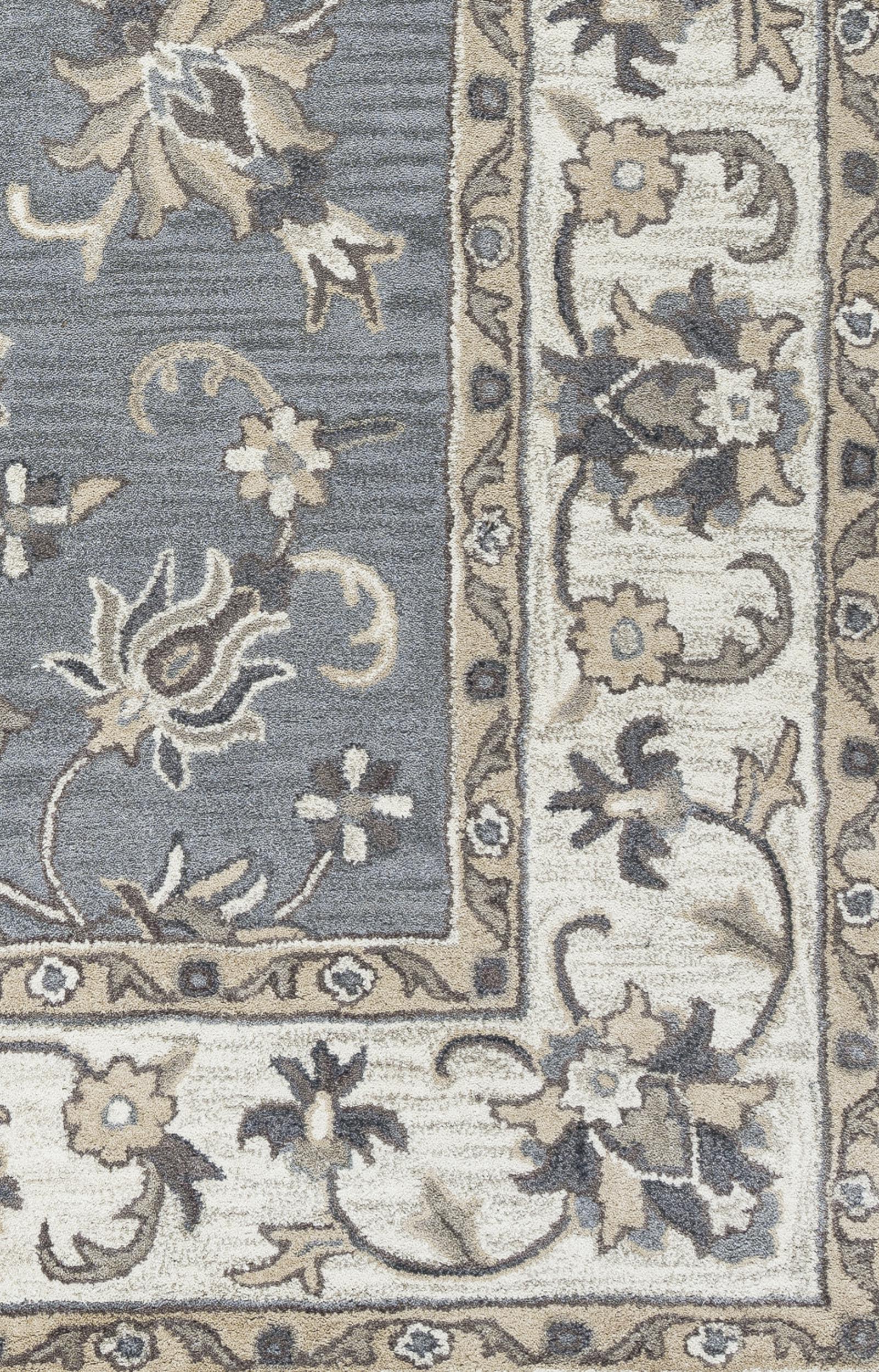 Alora Decor Liberty 8' x 10' Border Gray/Tan/Ivory Hand-Tufted Area Rug