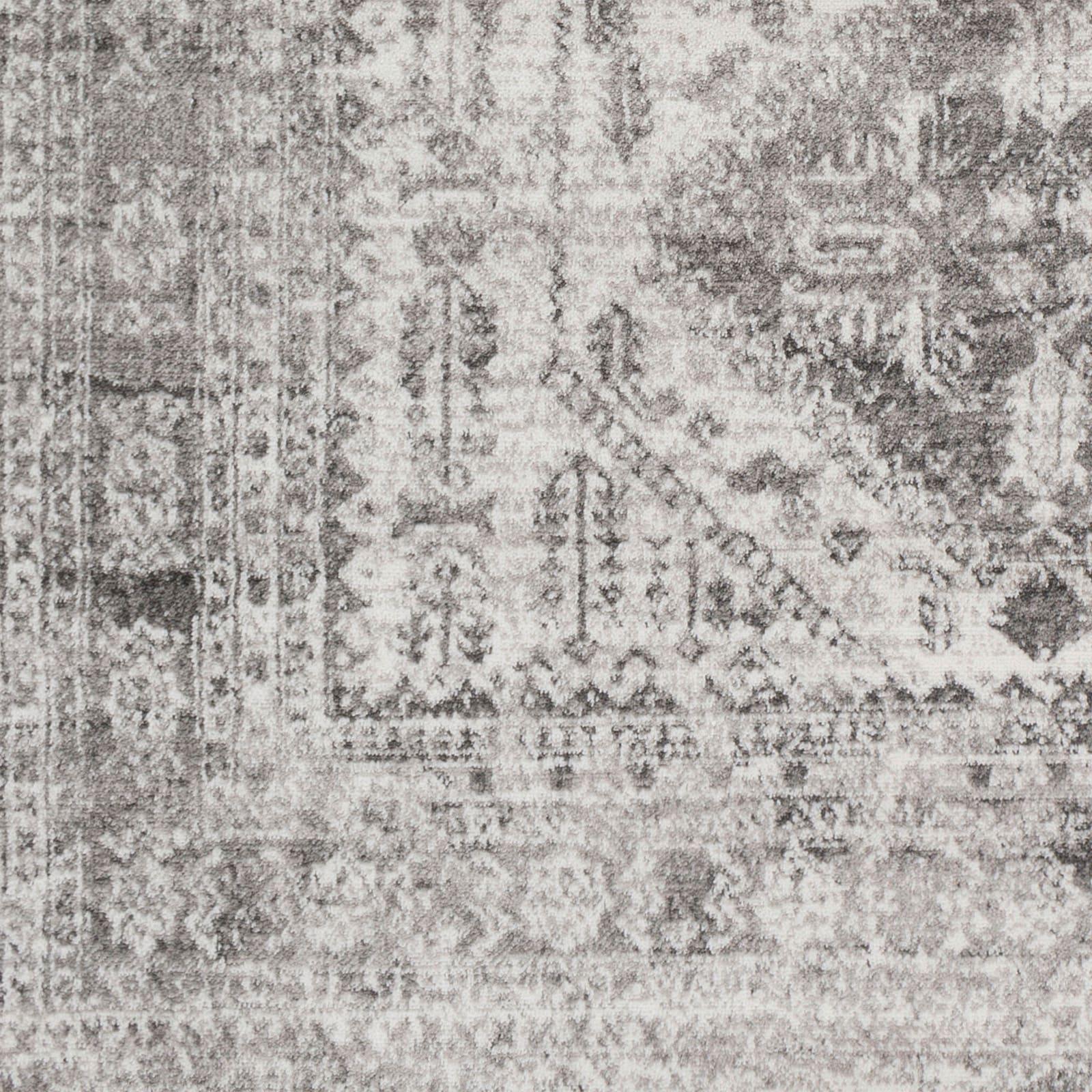Livabliss 5'3"x5'3" Square Melissa Traditional Rugs Charcoal Gray: Medium Pile, Stain & Fade-Resistant