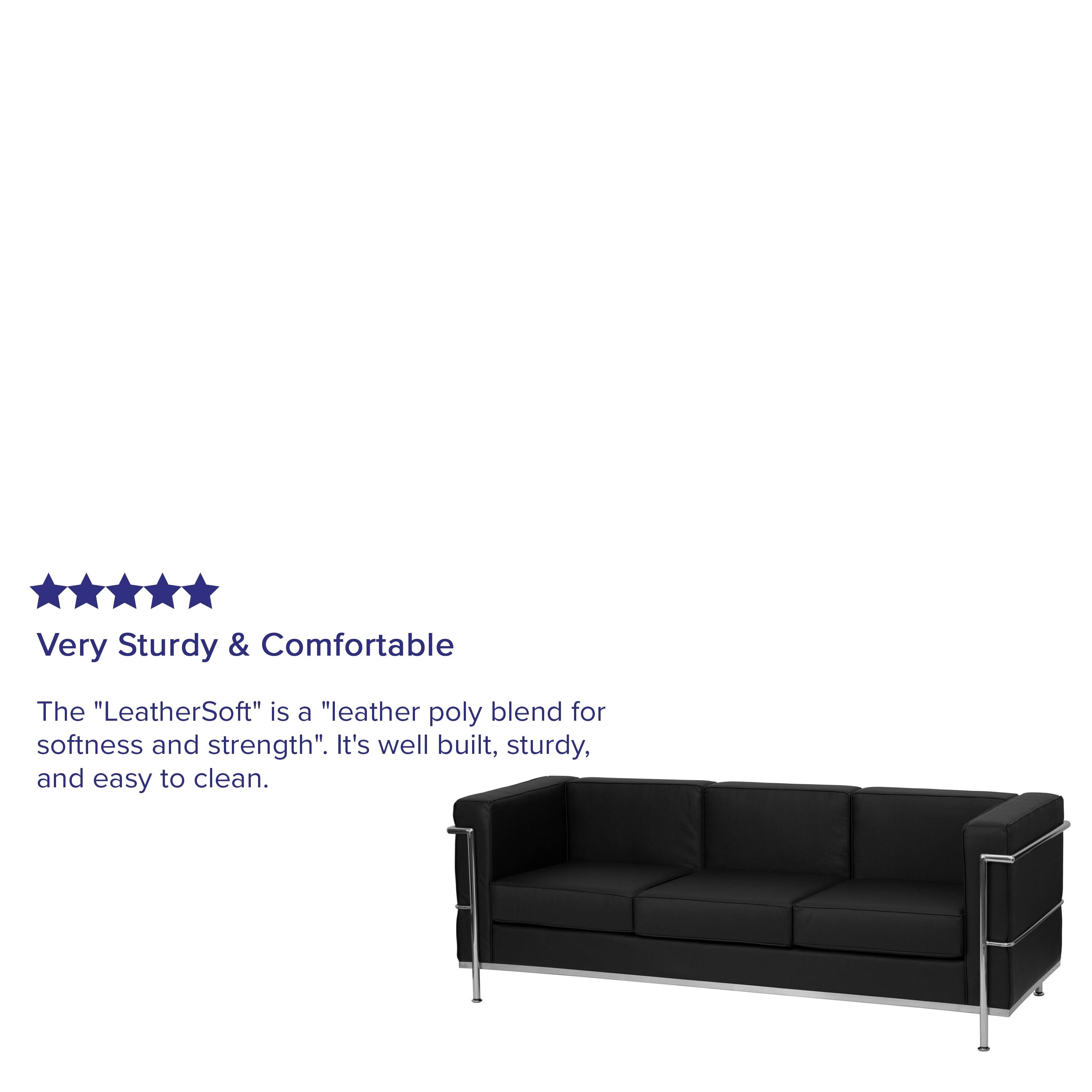Flash Furniture HERCULES Regal Series Contemporary Black LeatherSoft Sofa with Encasing Frame