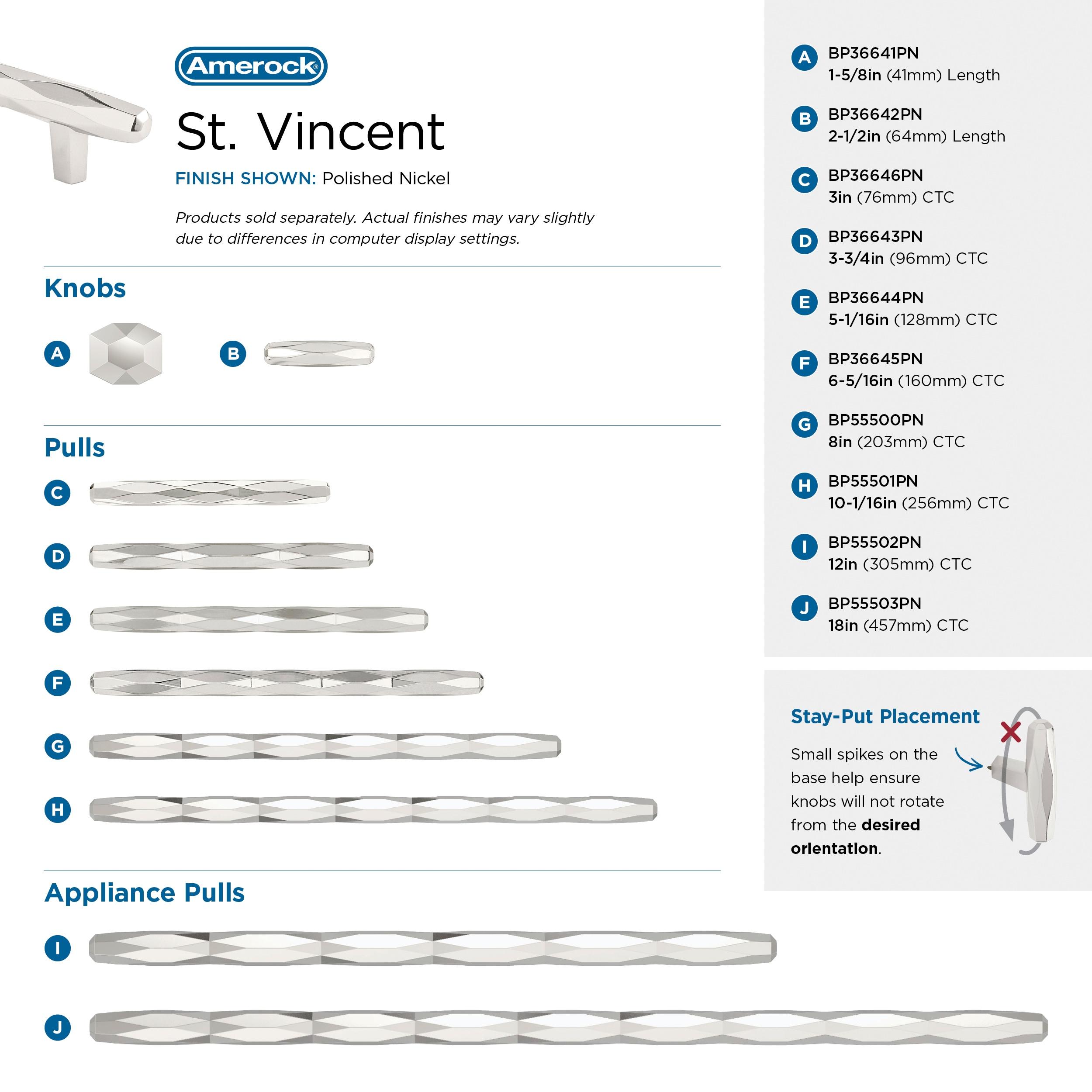 St. Vincent 1 7/16" Length Bar Knob