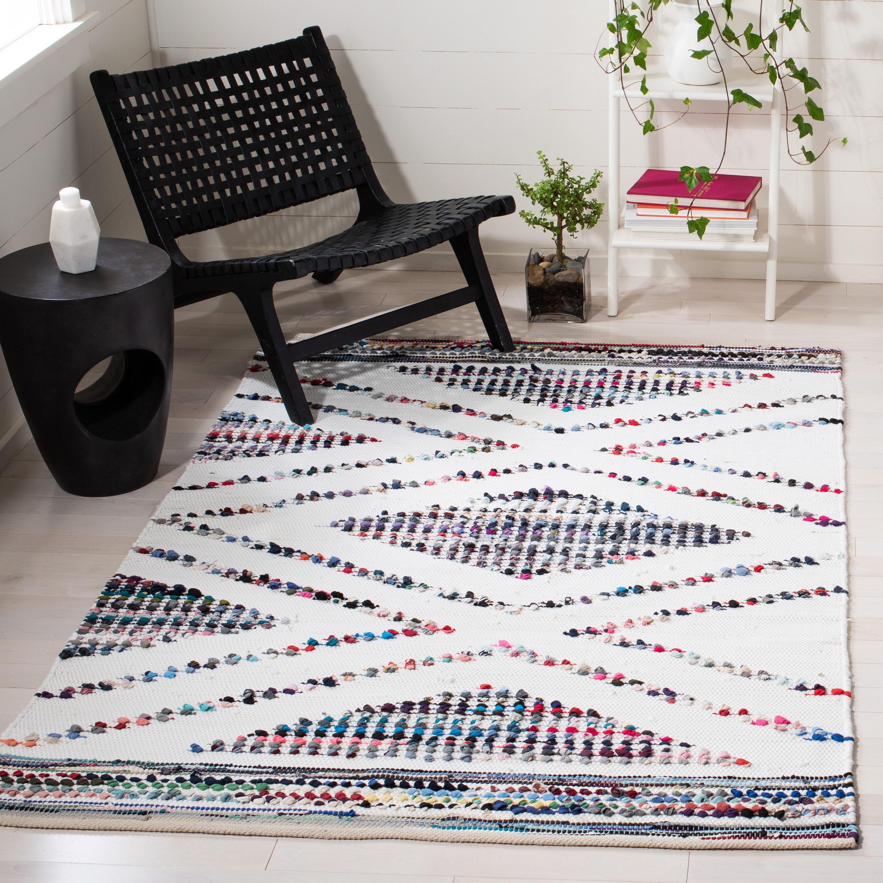 Montauk MTK816 Hand Woven Area Rug - Ivory/Black - 4'x6' - Safavieh.