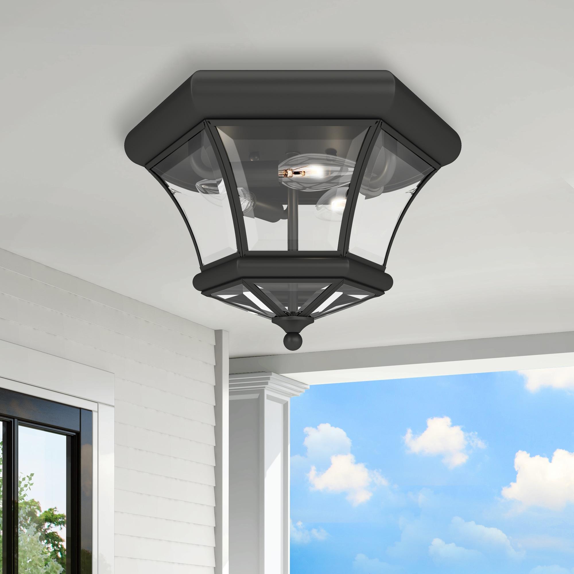 Livex Lighting Monterey/Georgetown 3 - Light Flush Mount in Black