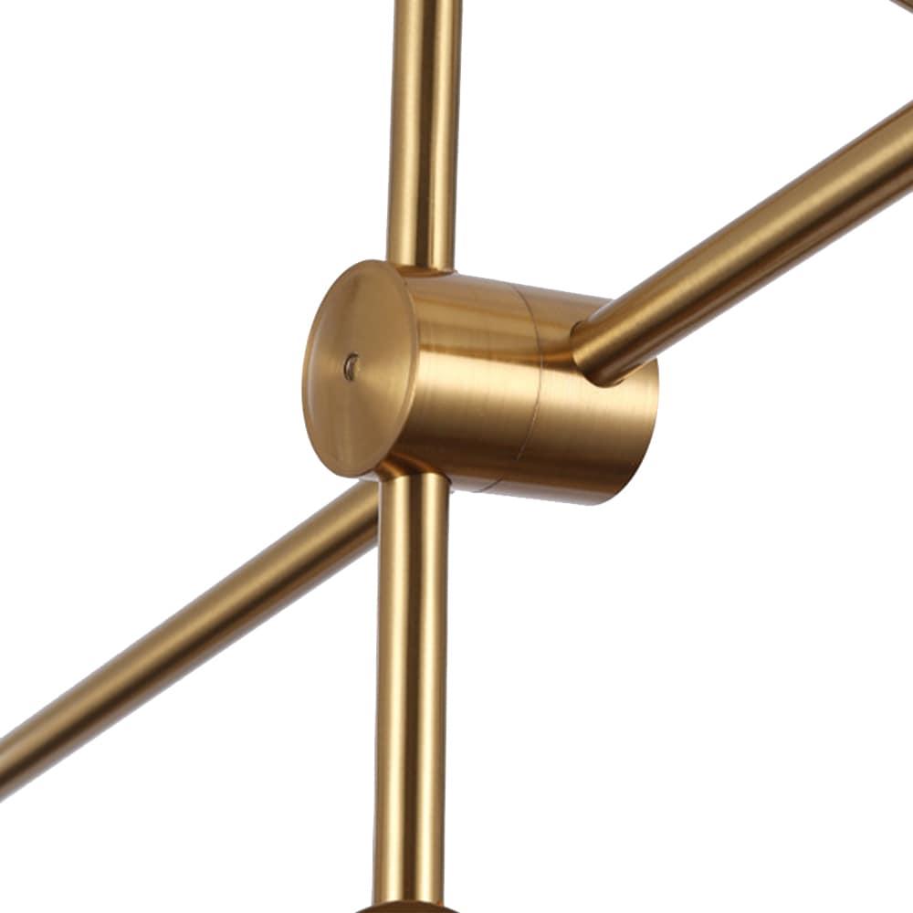 6 Light Sputnik-Inspired Chandelier,Gold Modern Chandelier Pendant Lighting for Kitchen Island Bedroom Living Room