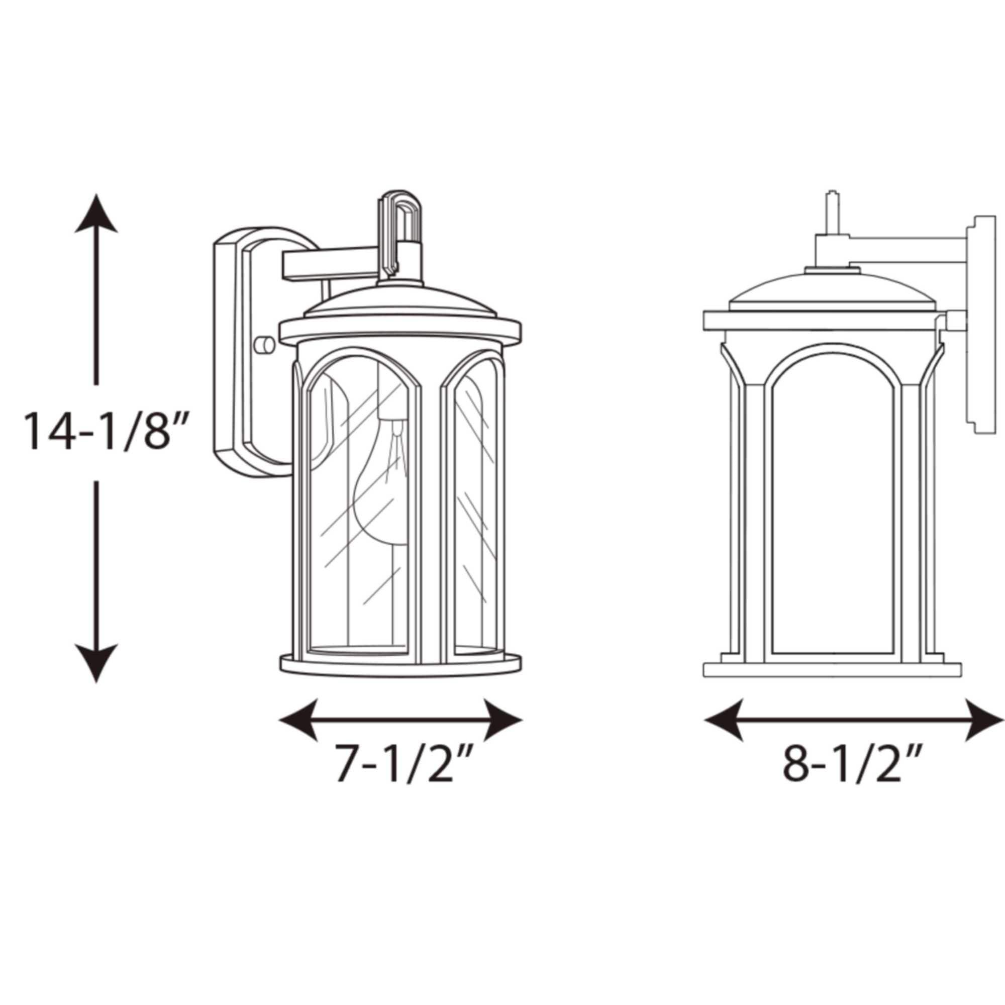 Progress Lighting Gables 1-Light Outdoor Wall Lantern in Antique Bronze with Clear Glass Shade