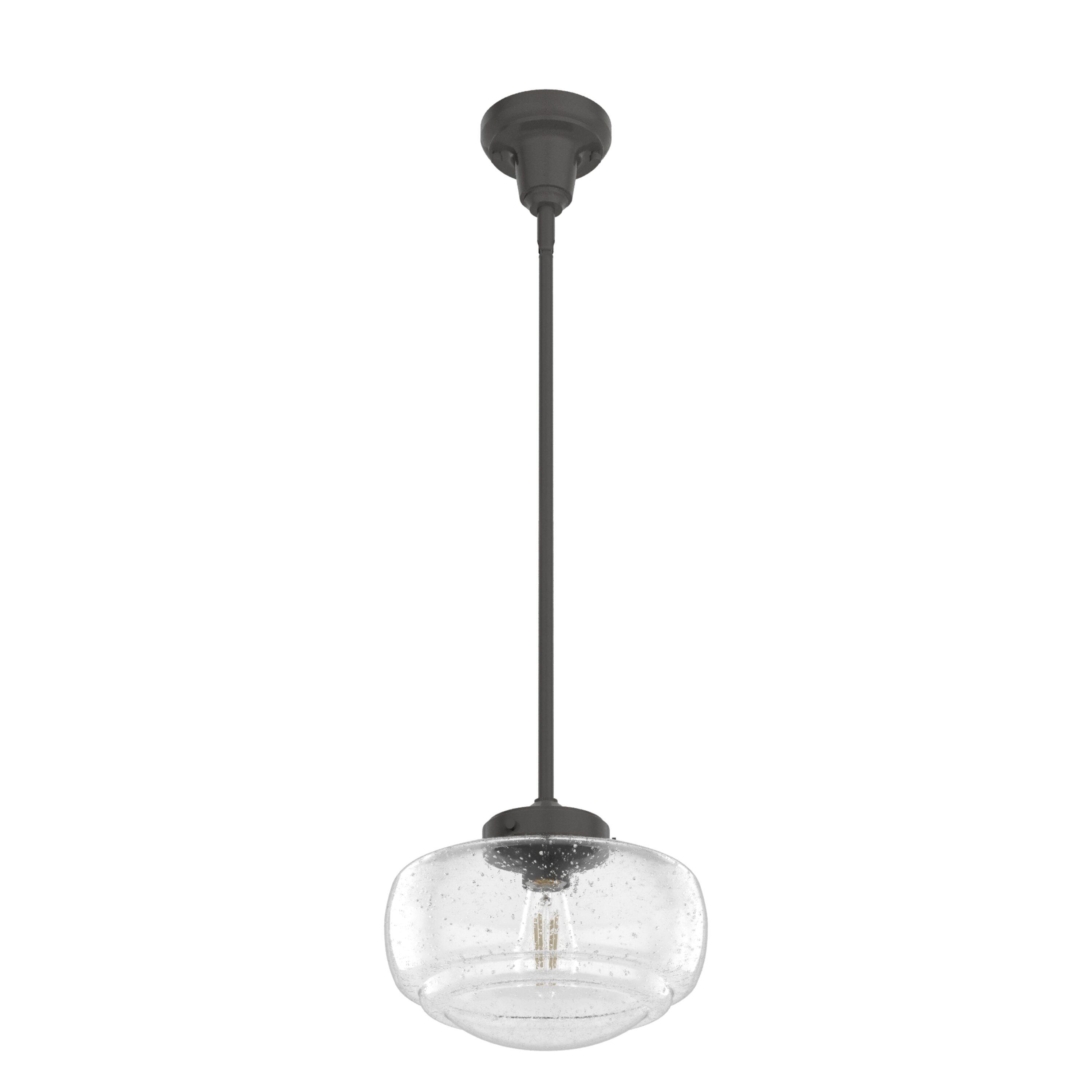 19187-Hunter Fans-Saddle Creek 1-Light Mini Pendant In Transitional Style-7.75 Inches Tall and 10 Inches Wide-Noble Bronze Finish-Seeded Glass Color