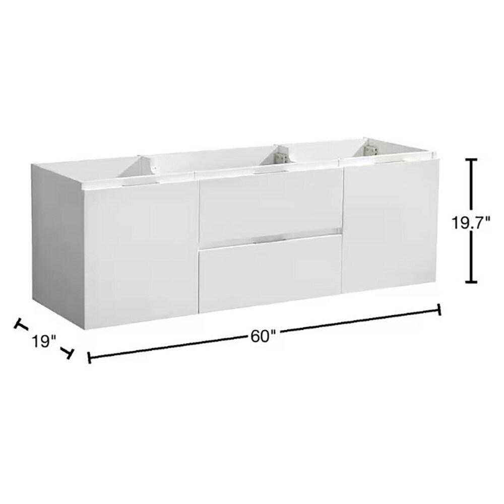 Valencia 60" Wall Mount Double Modern Bathroom Cabinet - Cabinet Only (Top and Sinks Not Included)