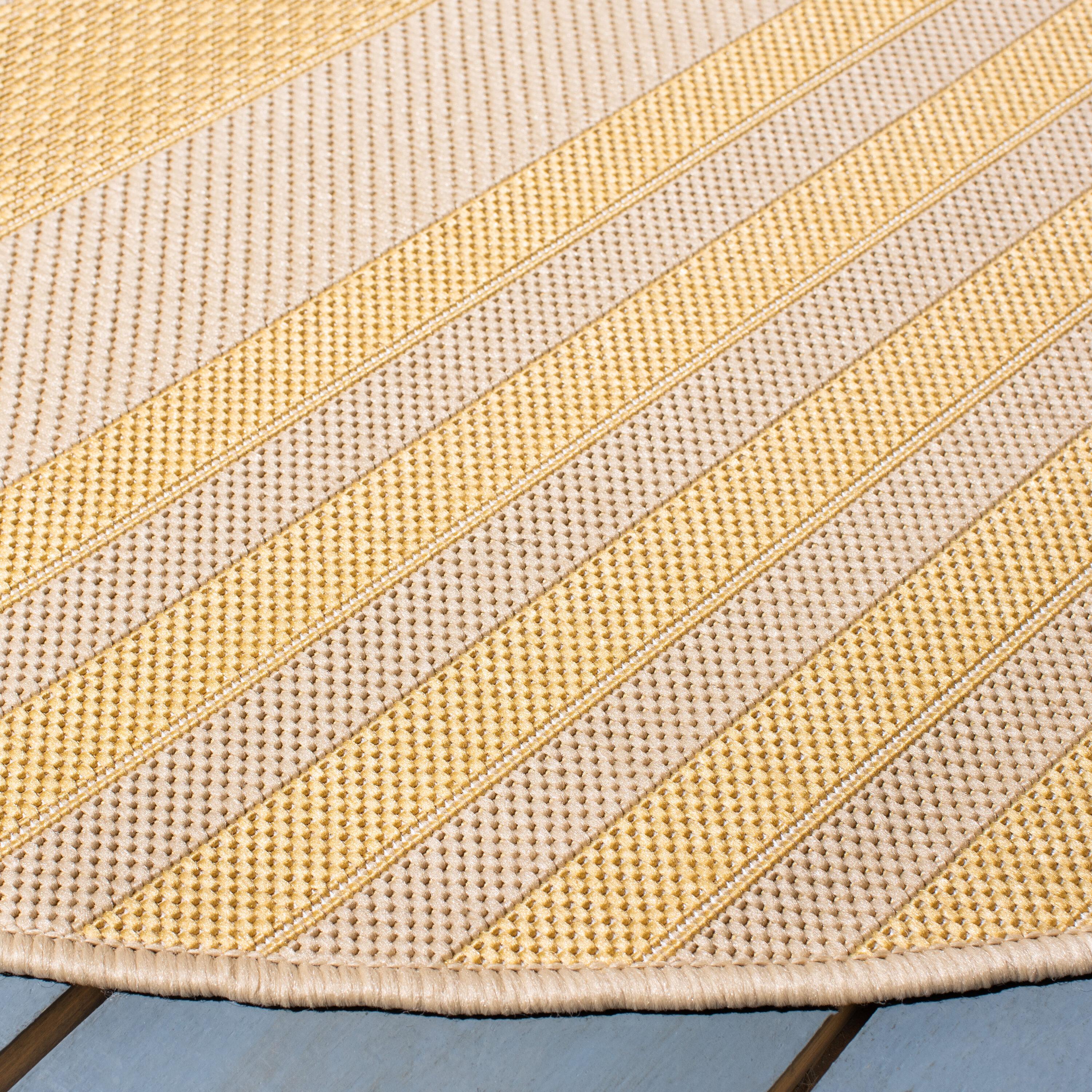 Courtyard CY6062 Power Loomed Indoor and Outdoor Indoor and Outdoor Area Rug - Gold/Beige - 6' round - Safavieh.