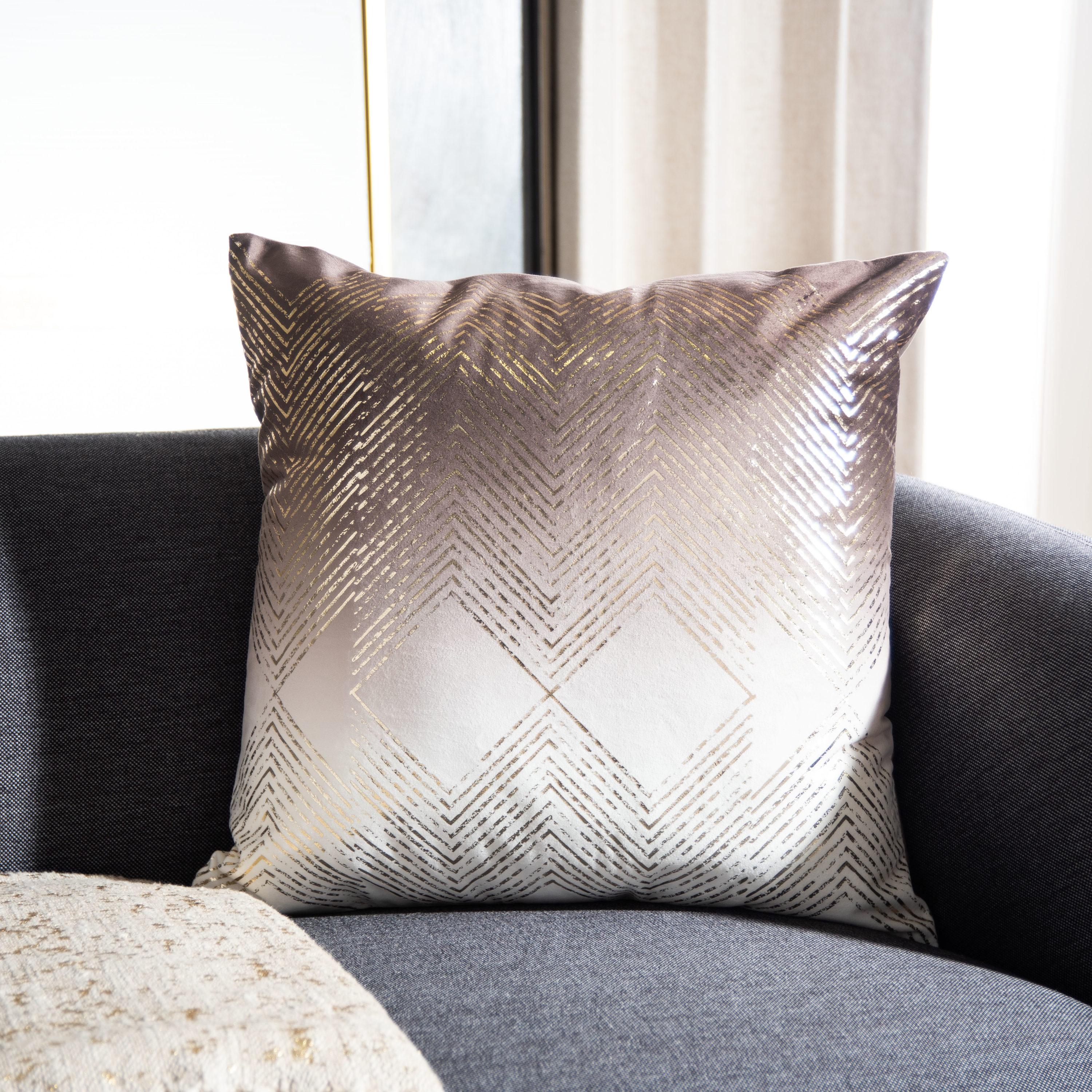Sarla Pillow - Brown/Gold - 18"X18" - Safavieh