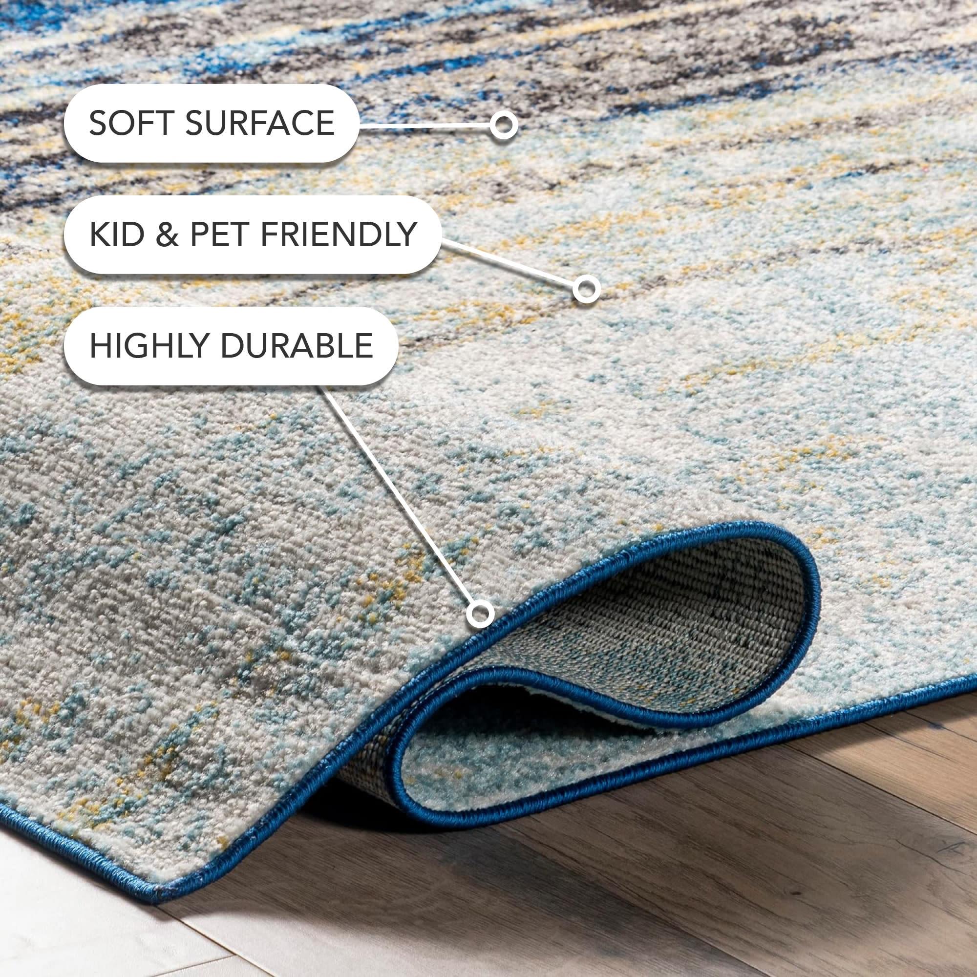 9'x12' Katharina Area Rug Green - nuLOOM: Stain-Resistant, Flat Pile, Nautical Style, Indoor Use, Machine Made