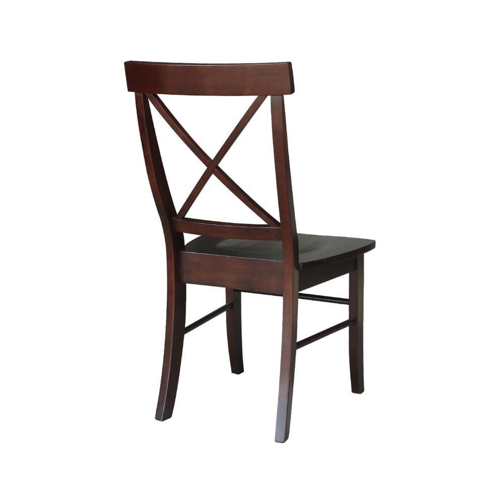 Set of 2 X Back Chairs with Solid Wood - International Concepts