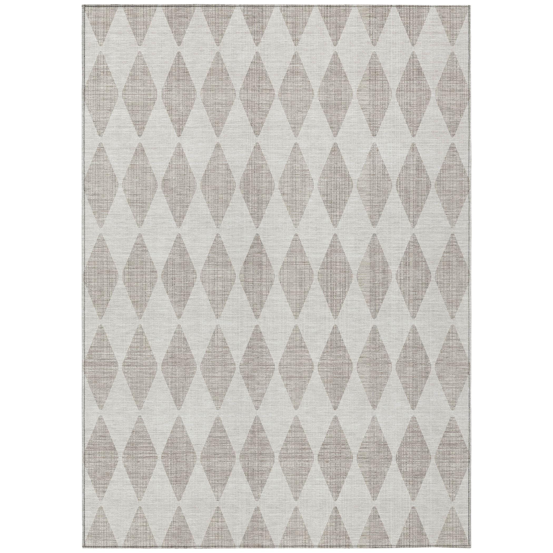 Addison Rugs Chantille Indoor/Outdoor Transitional Diamonds Beige Washable Rectangle Rug, 3' x 5'