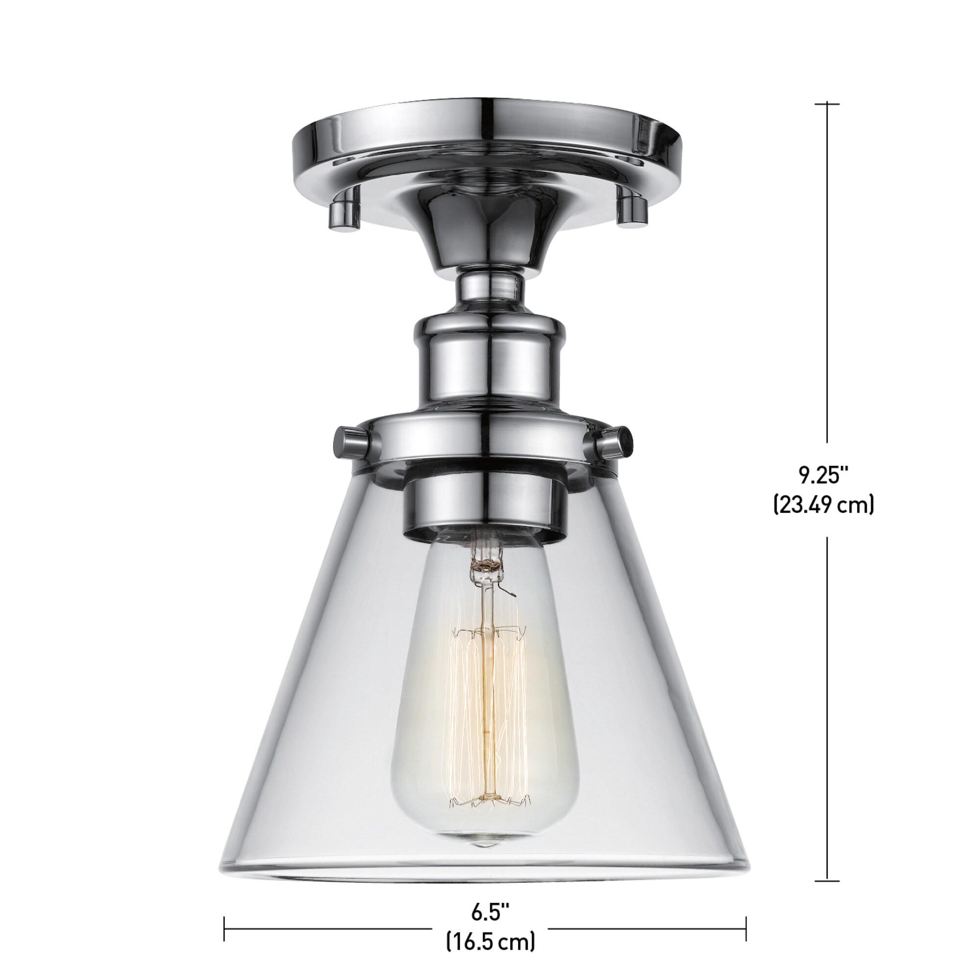 Globe Electric Mercer 1-Light Chrome Flush Mount Ceiling Light 65726