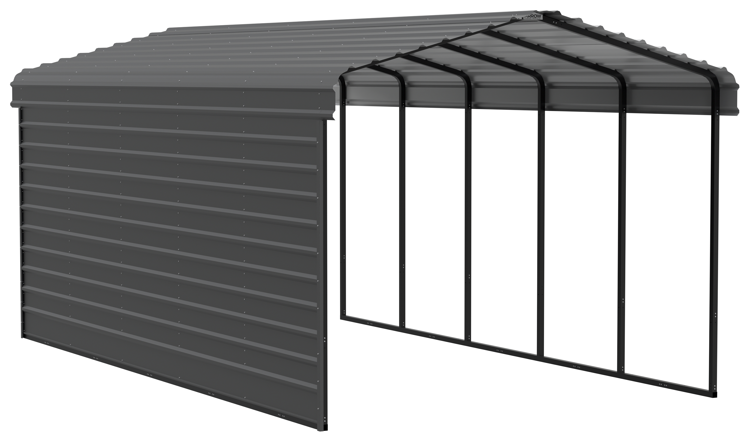 Arrow 24 x 12 ft Eggshell Carport with 1-sided Enclosure