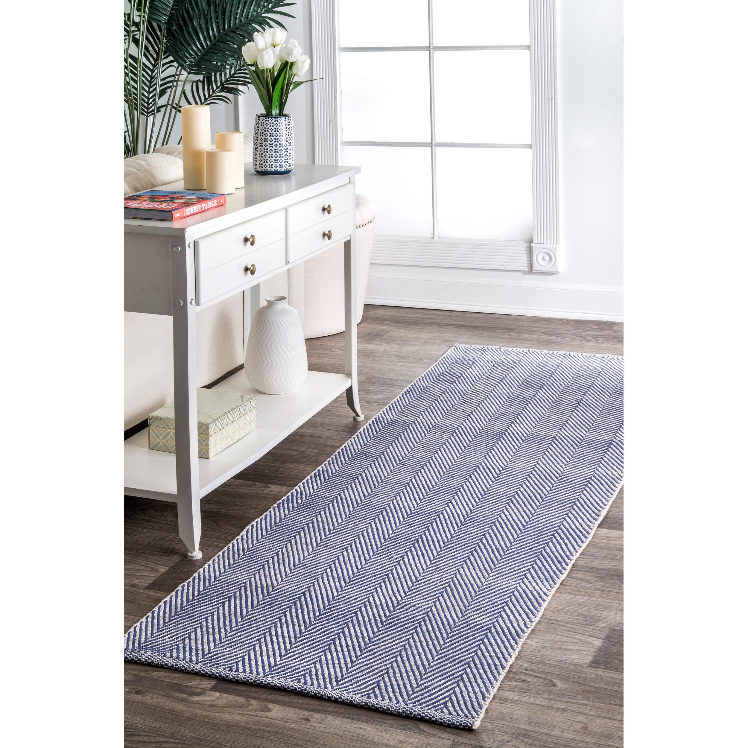 nuLOOM Kimberely Hand Loomed Runner Rug, 2' 6" x 6', Navy