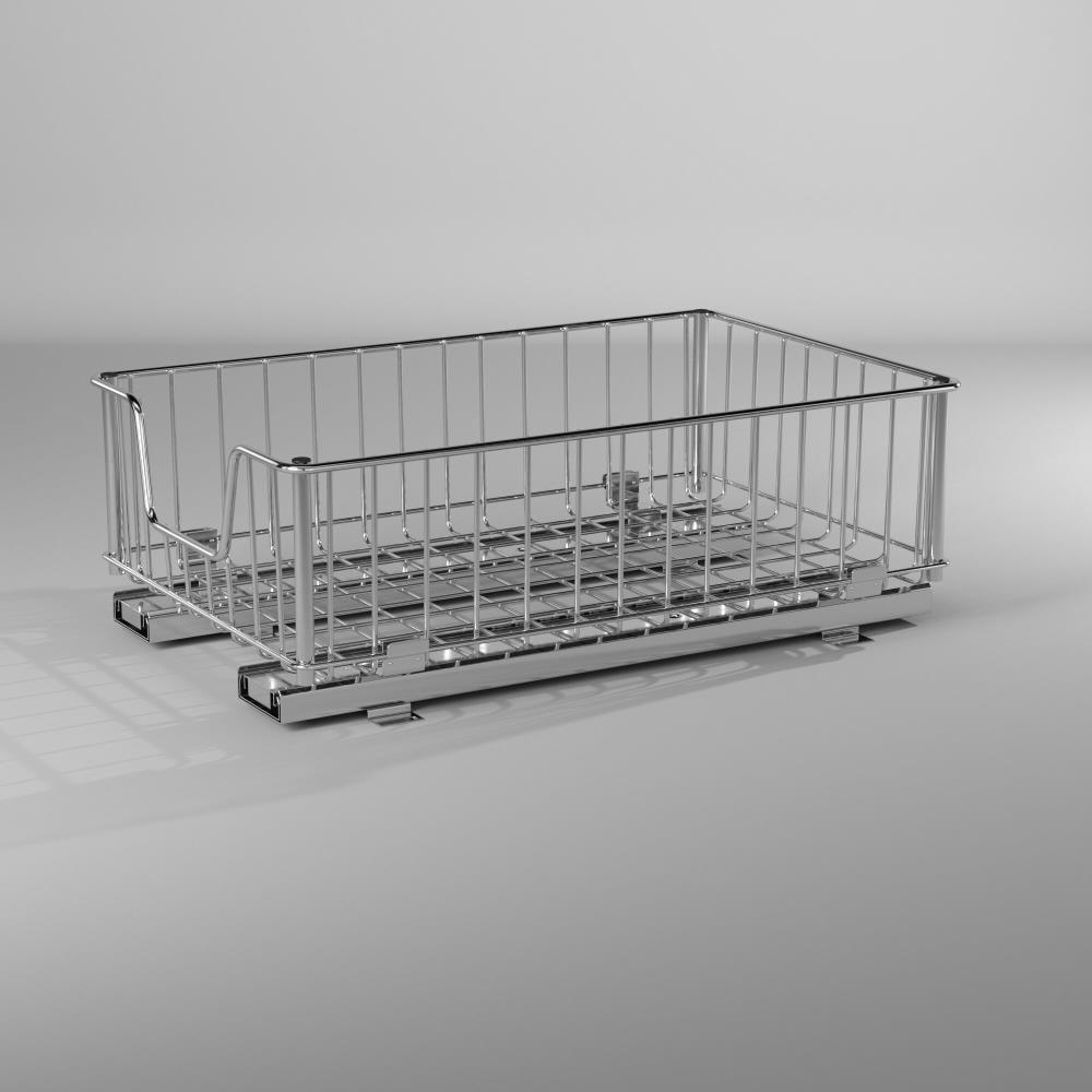 Trinity TRINITY 11.5 in. W x 6.25 in. H x 17.75 in. D Chrome Steel Wire in Cabinet Sliding Drawer
