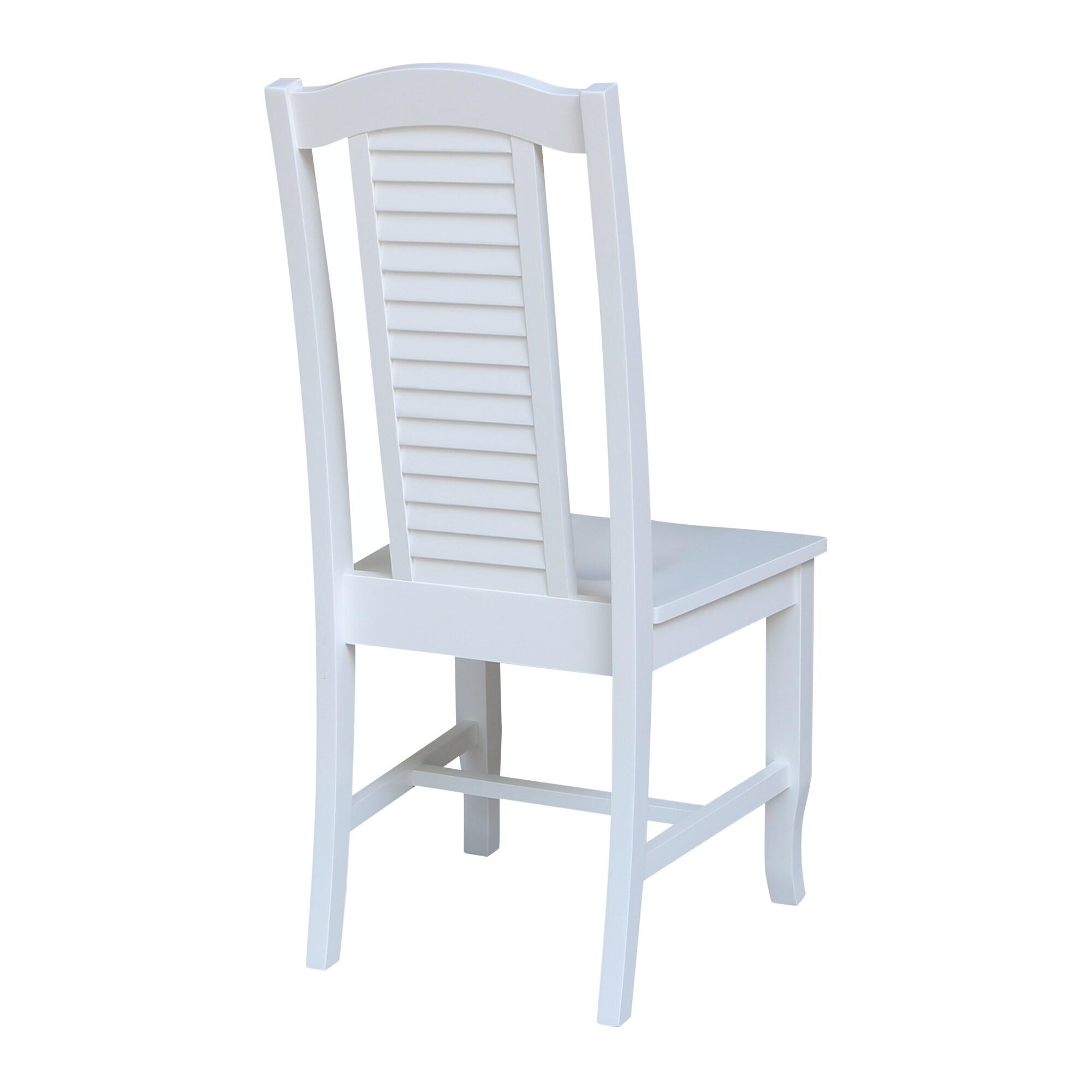 Seaside Solid Wood Chairs in White - Set of 2