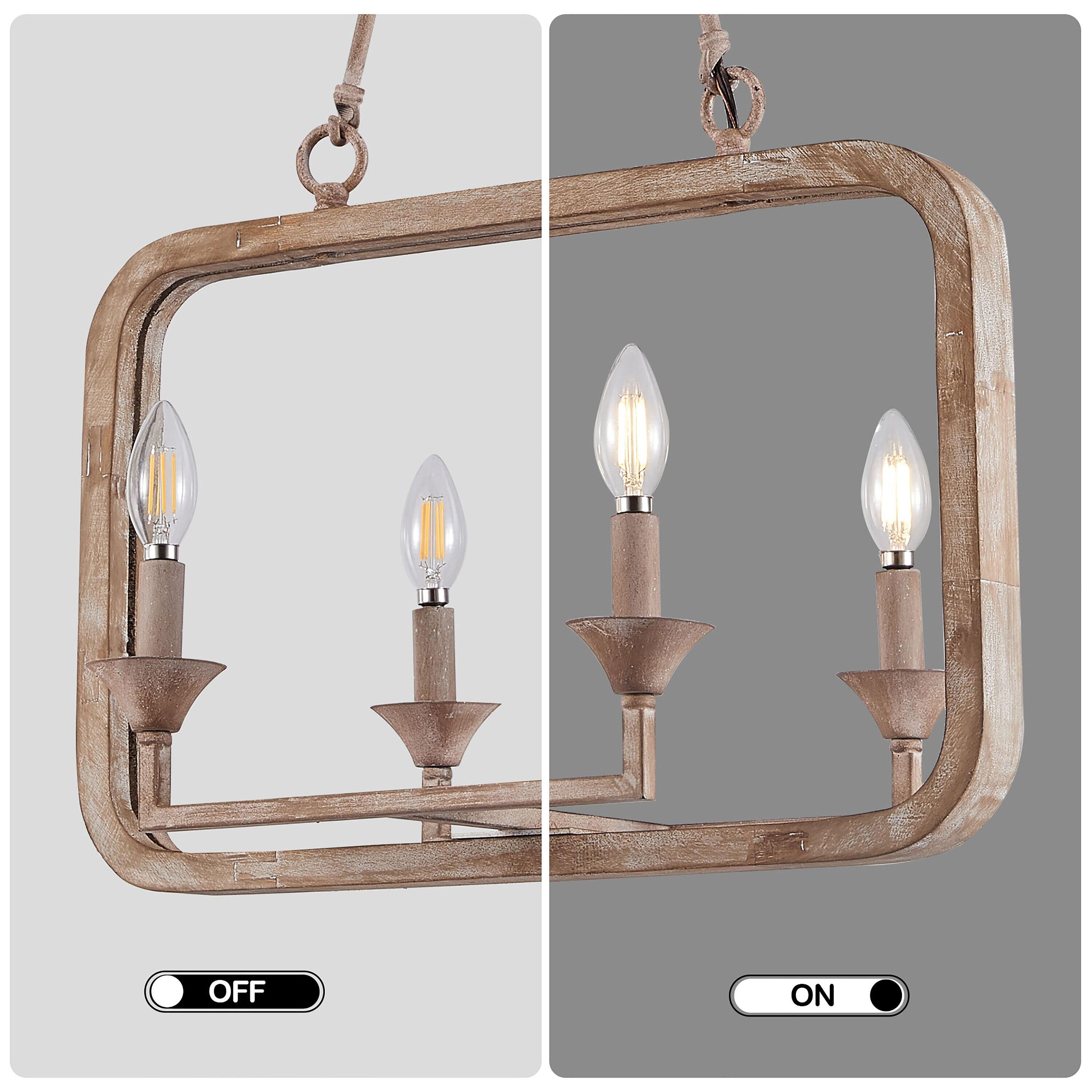 Cusp Barn Chandelier 4 -Light Brushed Brown Farmhouse Bare bulb For Use in Bedrooms, Dining Rooms, Foyers, Kitchens, Living Rooms Chandelier