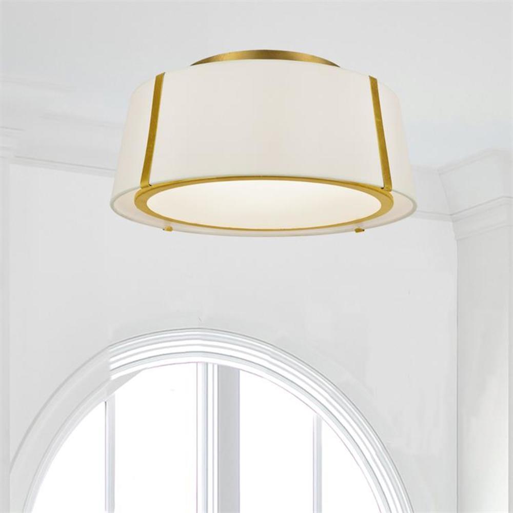 FUL-905-GA-Crystorama Lighting-Fulton - Three Light Flush Mount in Traditional and Contemporary Style - 18 Inches Wide by 8 Inches High-Antique Gold