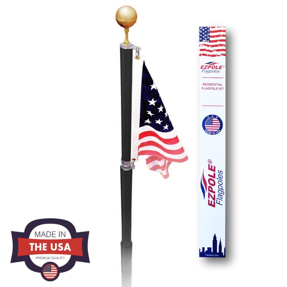 21 ft Bronze Telescopic Flagpole Kit with American Flag