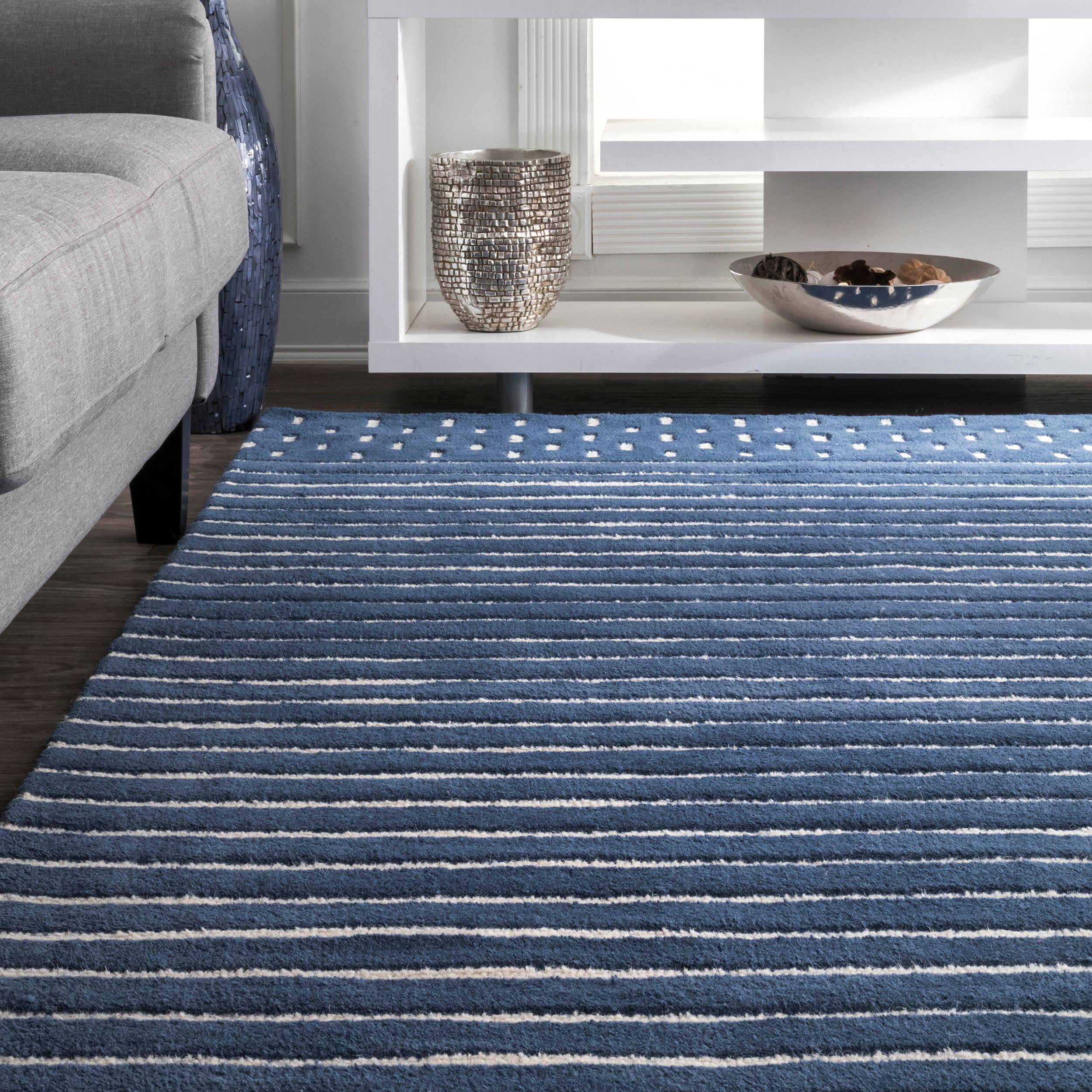 Nuloom Mandia Striped Wool Area Rug, 5' x 8', Navy