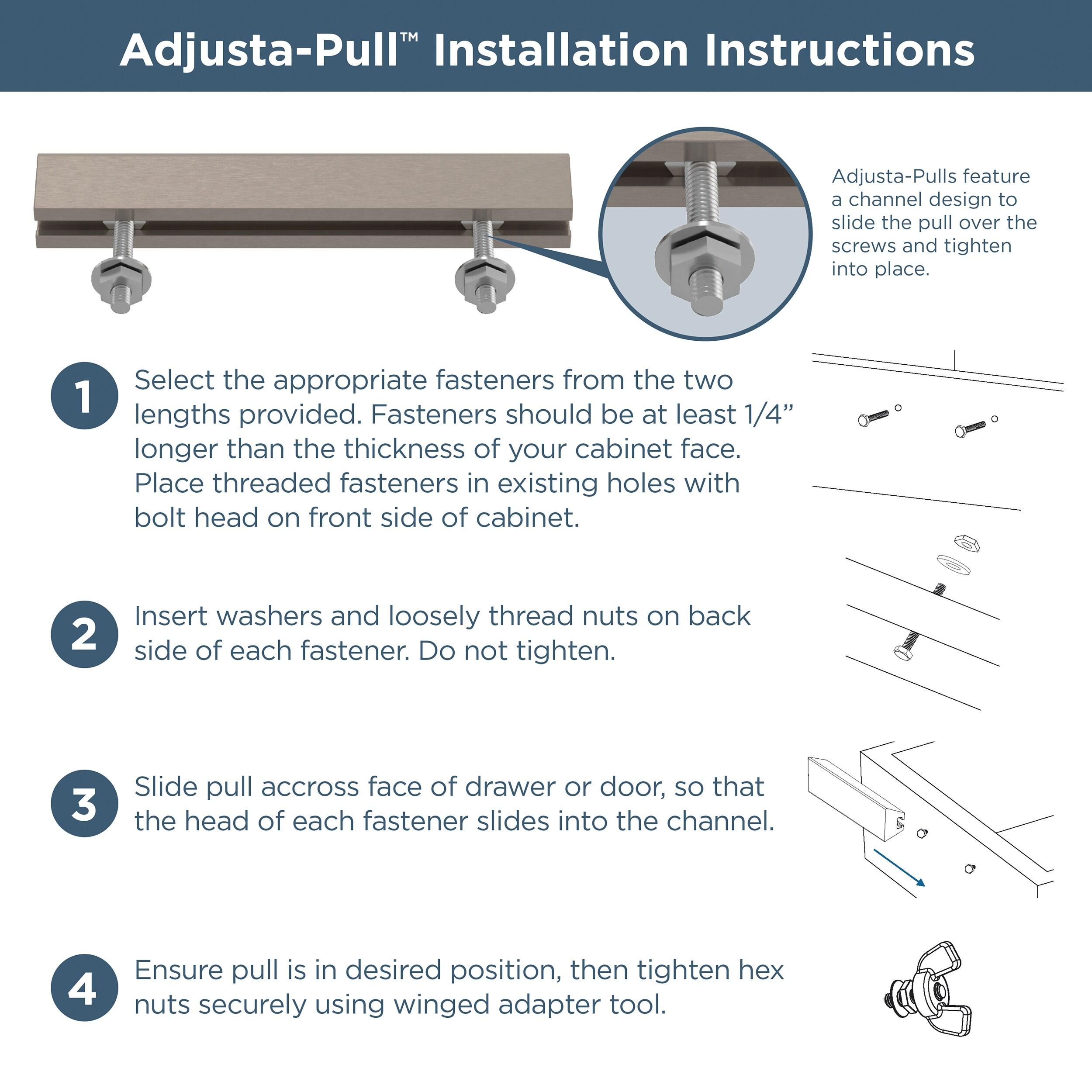 Franklin Brass Modern Arch Adjusta-Pull Adjustable 1 to 4 in. (25-102 mm) Cabinet Drawer Pull