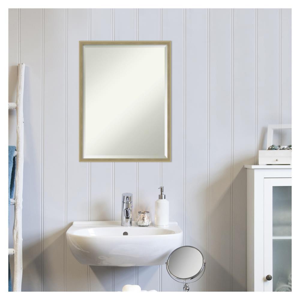 Elegant Bronze & Gold Wood Bathroom Vanity Mirror 19x25