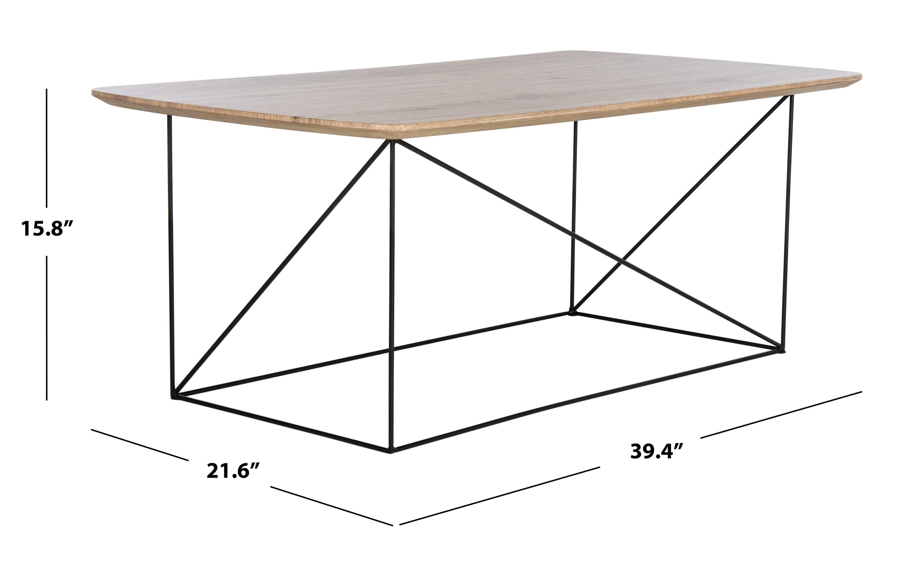 Rylee Rectangle Coffee Table - Taupe Brown/Black - Safavieh