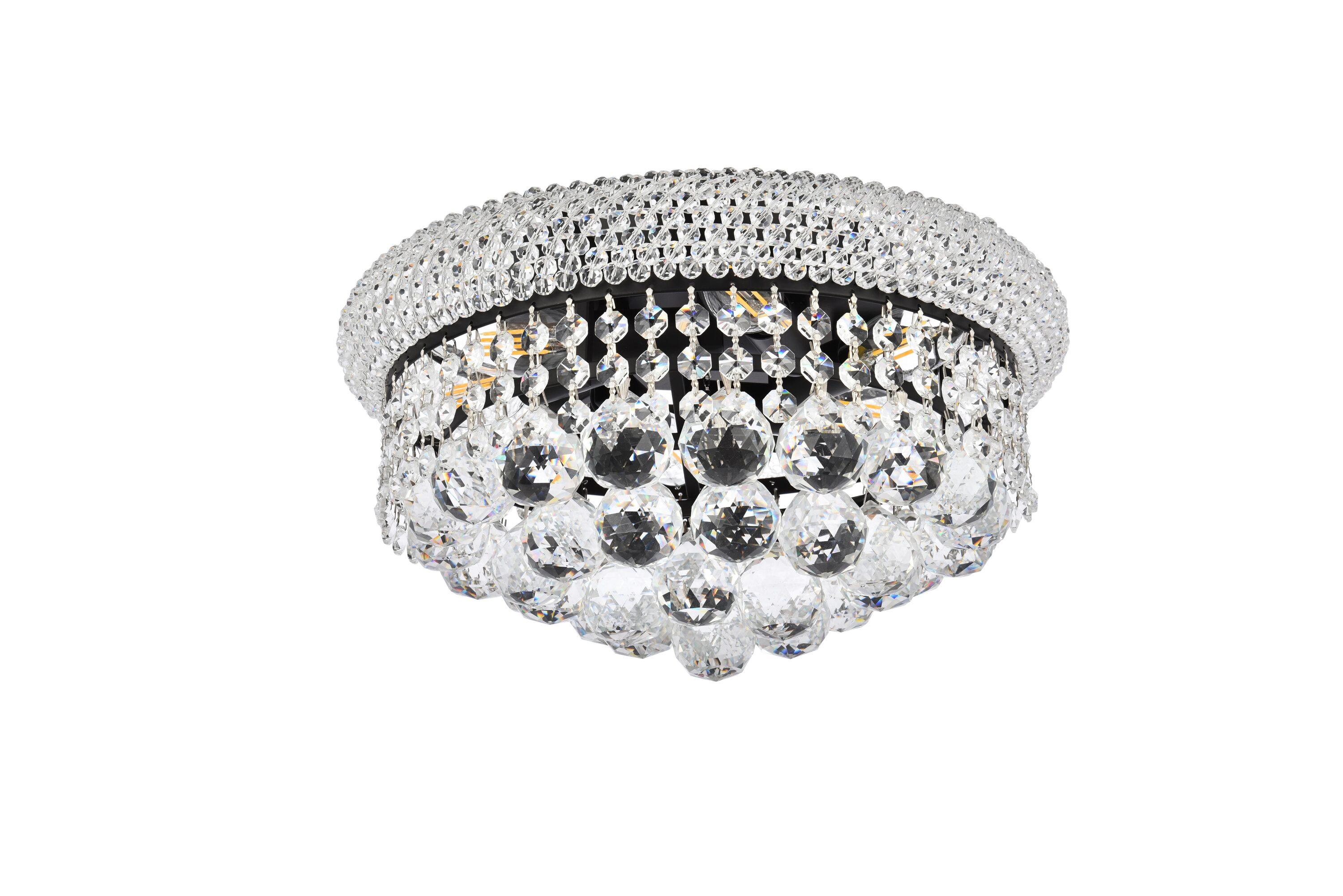 Elegant Lighting Primo 14 inch black flush mount
