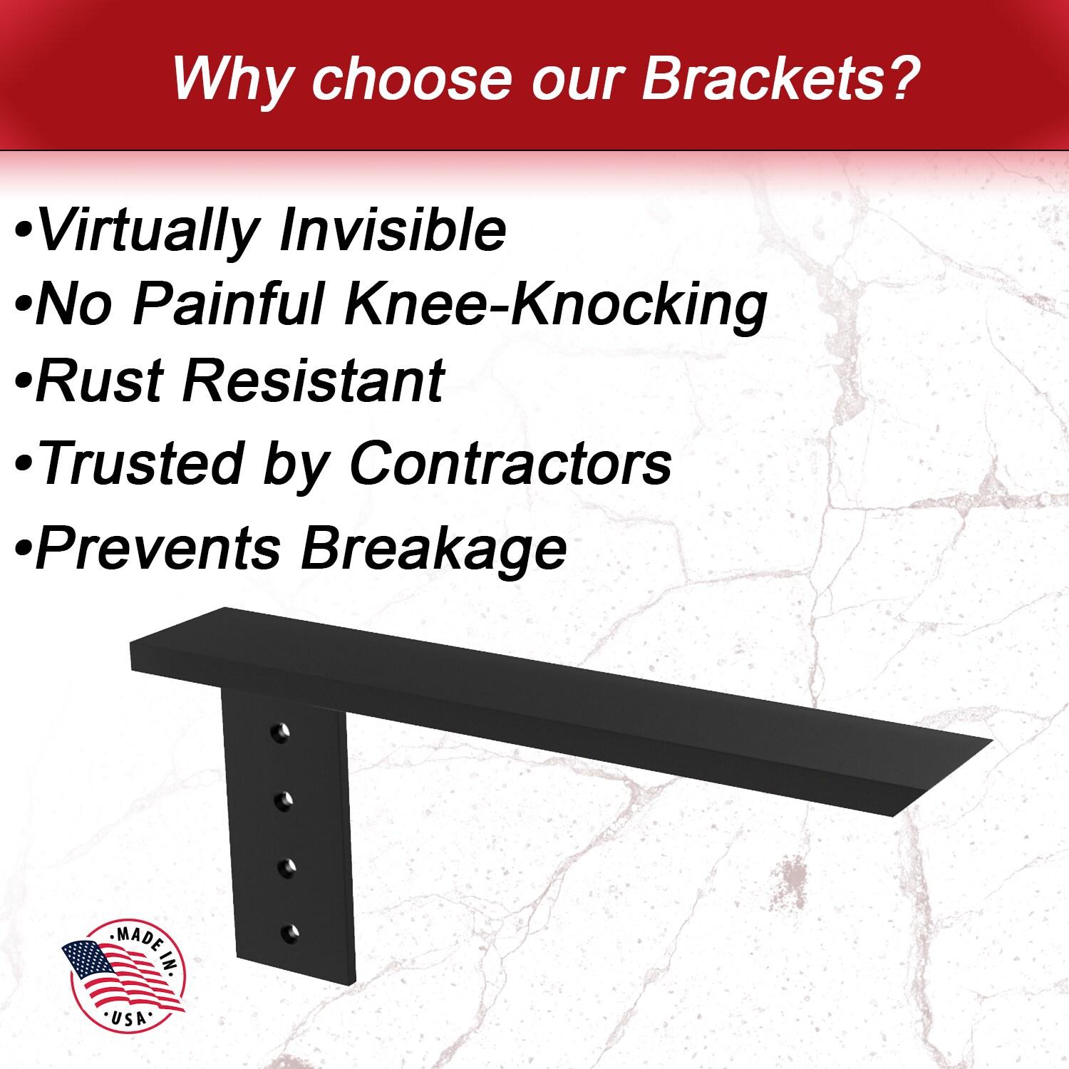The Original Granite Bracket The Original™ Side Wall Hidden Countertop Support Standard Bracket - (Right, Steel)