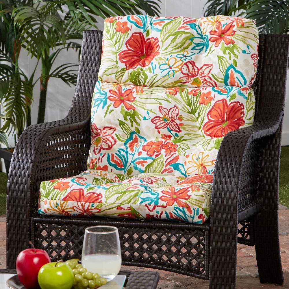 Greendale Home Fashions Breeze Floral 44 x 22 in. Outdoor High Back Chair Cushion