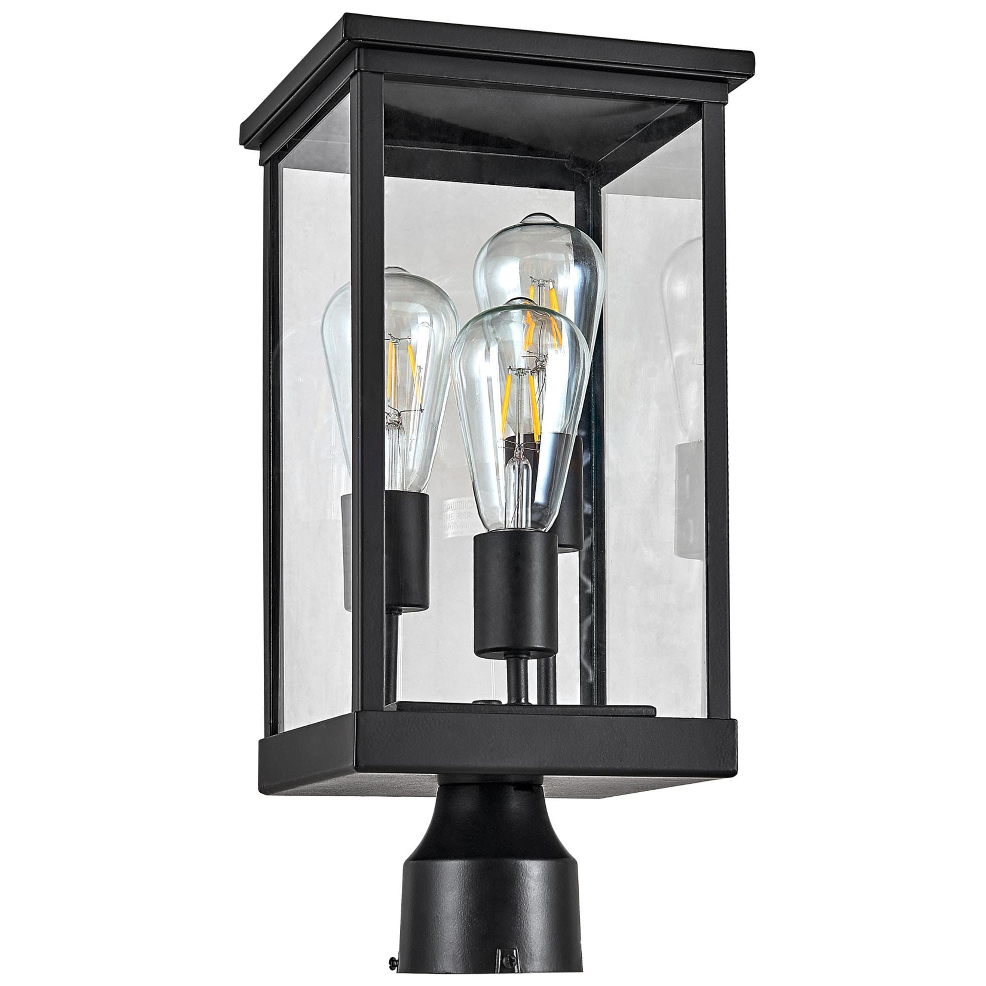 Design House 589200-BLK Mayfield Outdoor Post Top Light with Clear Glass Modern for Porch Entryway Patio, Black