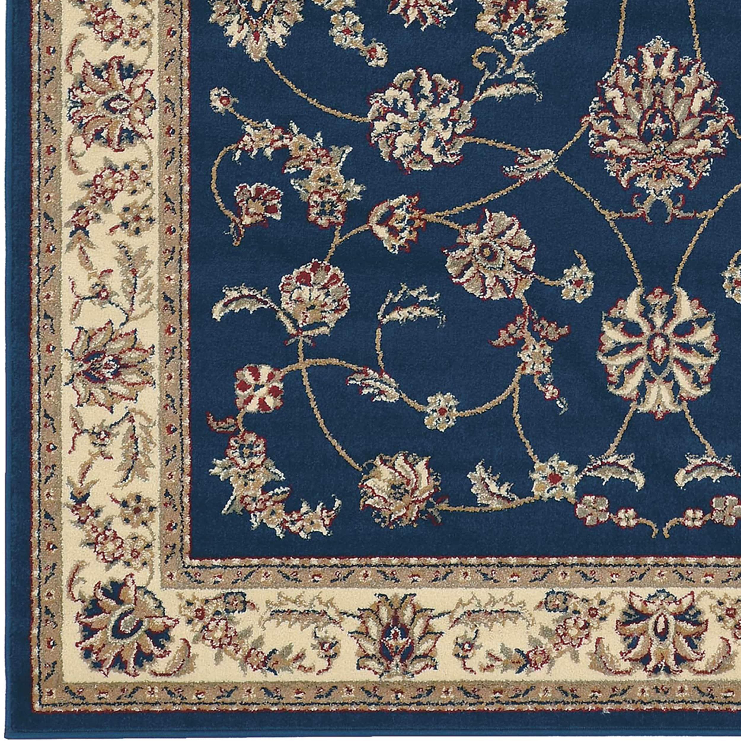Radici Usa Como Area Rug 1596 Navy Blue Italian Bordered 7' 9" x 11' Rectangle