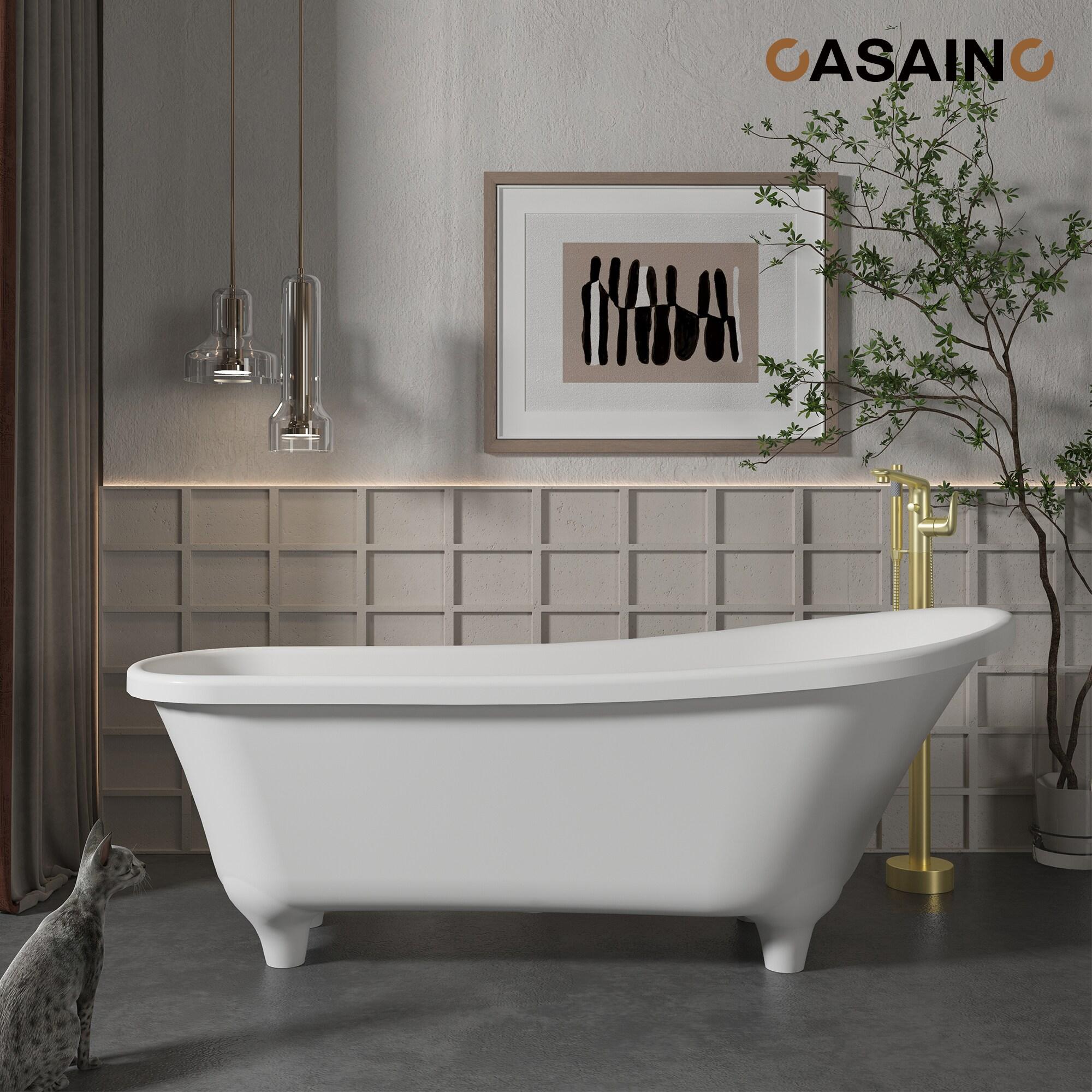 Single Handle Freestanding Bathtub Faucet with Diverter and Handshower